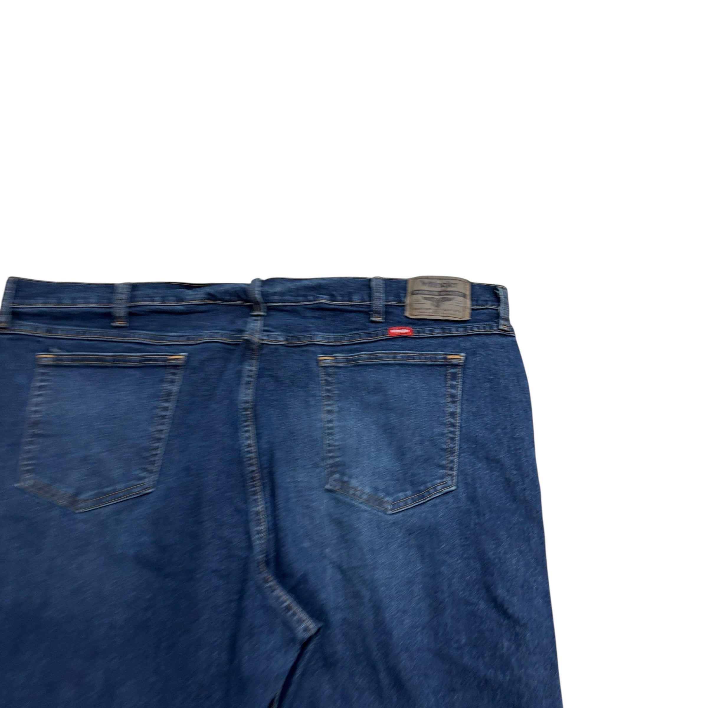 Wrangler Jeans W46 L30 Mens Dark Blue Relaxed Straight Fit Stretch Denim (E)
