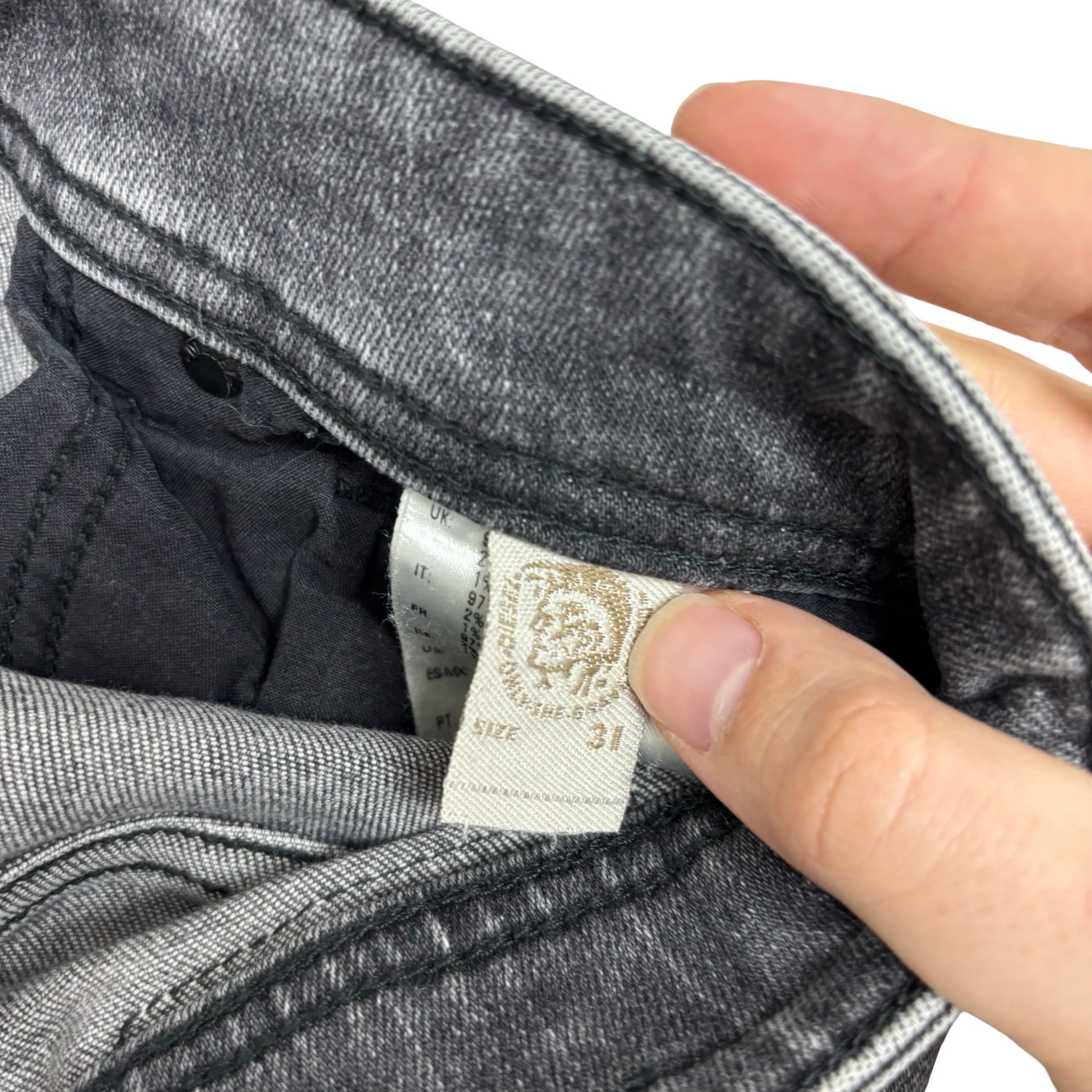 Diesel Sleenker Jeans W31 L32 Mens Grey Slim Skinny Fit Stretch Denim