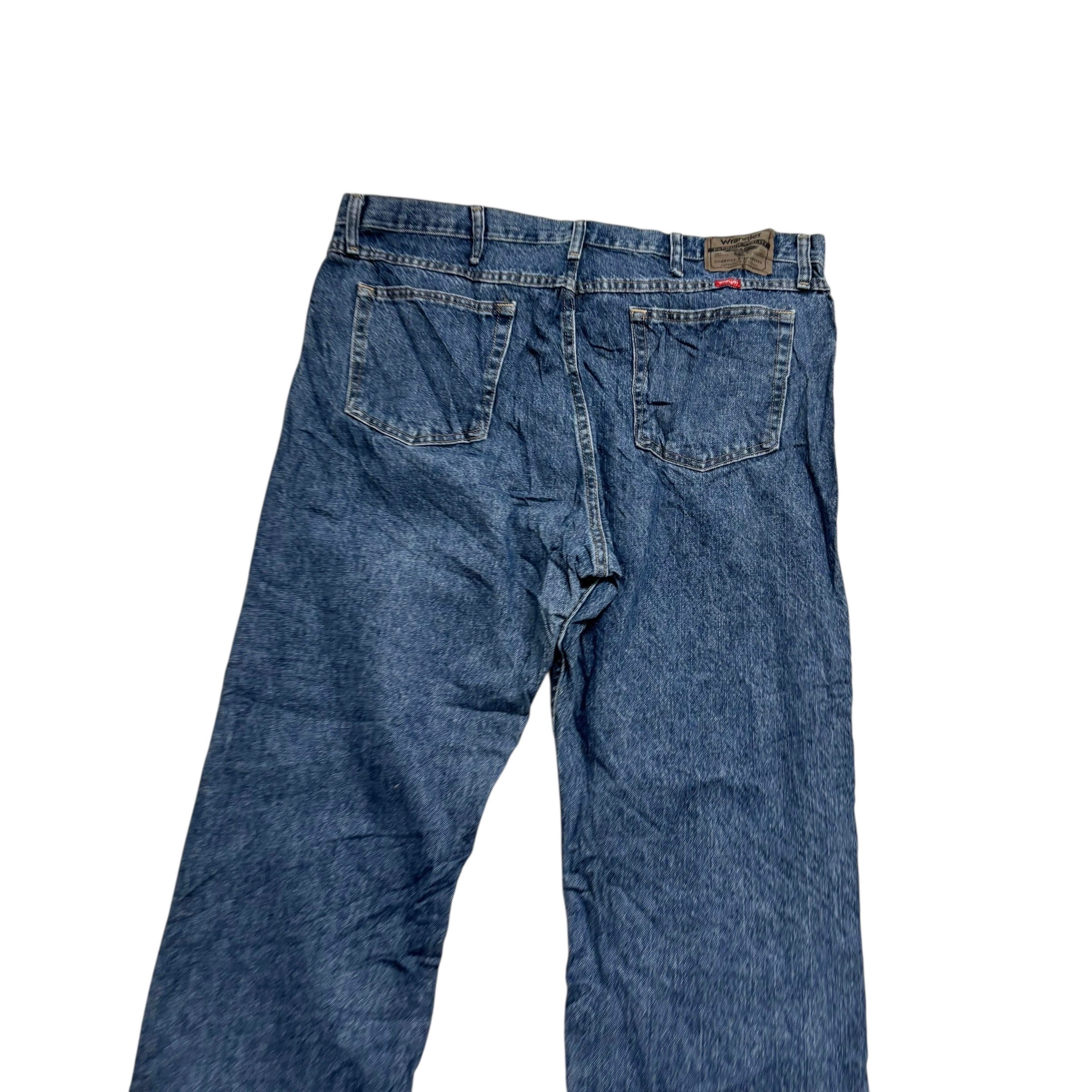 Wrangler Jeans W40 L32 Mens Mid Blue Regular Straight Fit Denim (E)