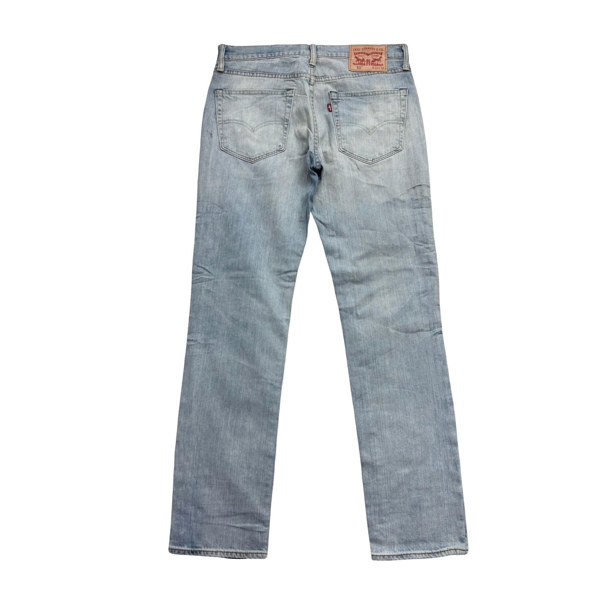 Levis 511 Jeans W31 L32 Mens Light Blue Slim Fit Stretch Denim