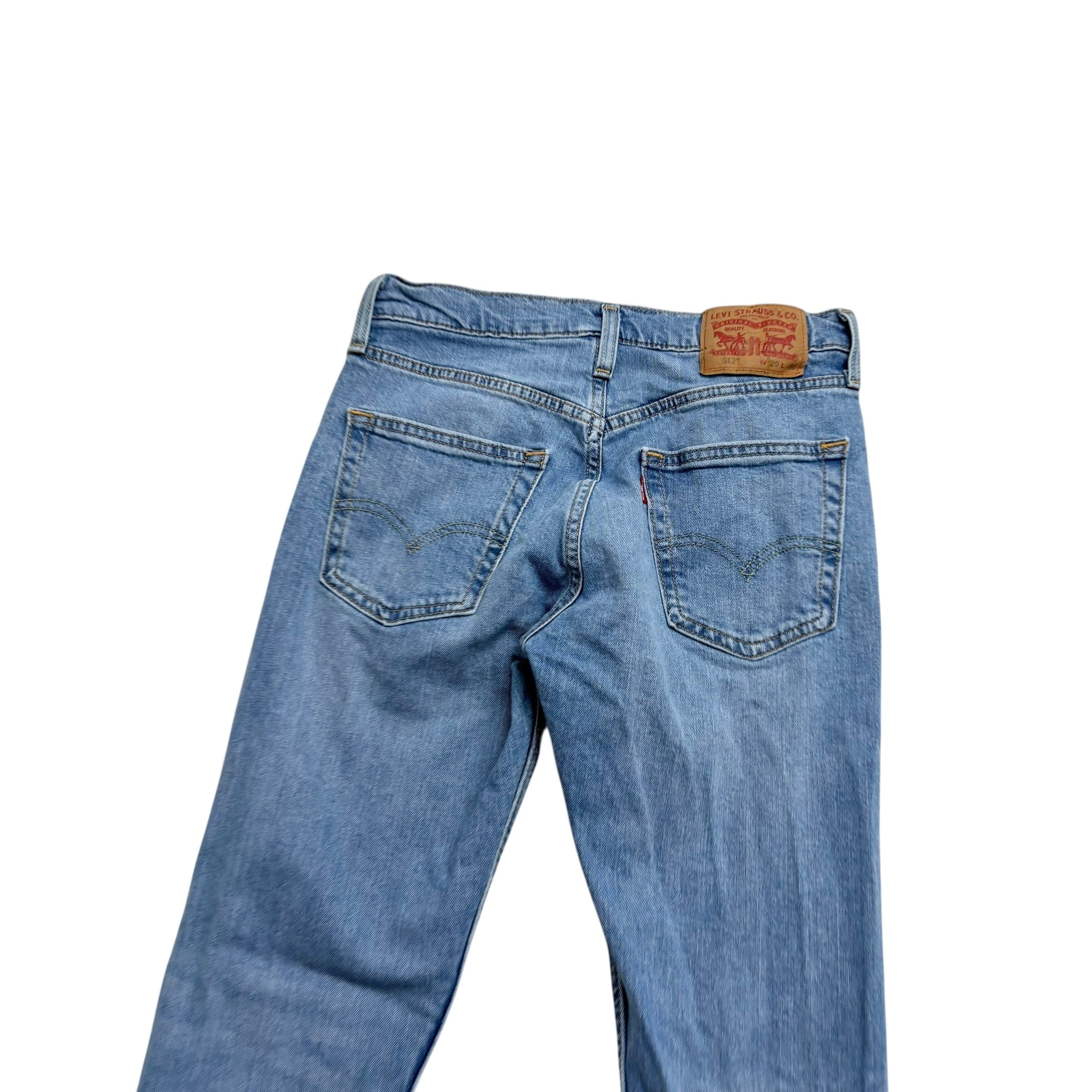 Levis 512 Jeans W29 L30 Mens Light Blue Slim Tapered Fit Stretch Denim (E)