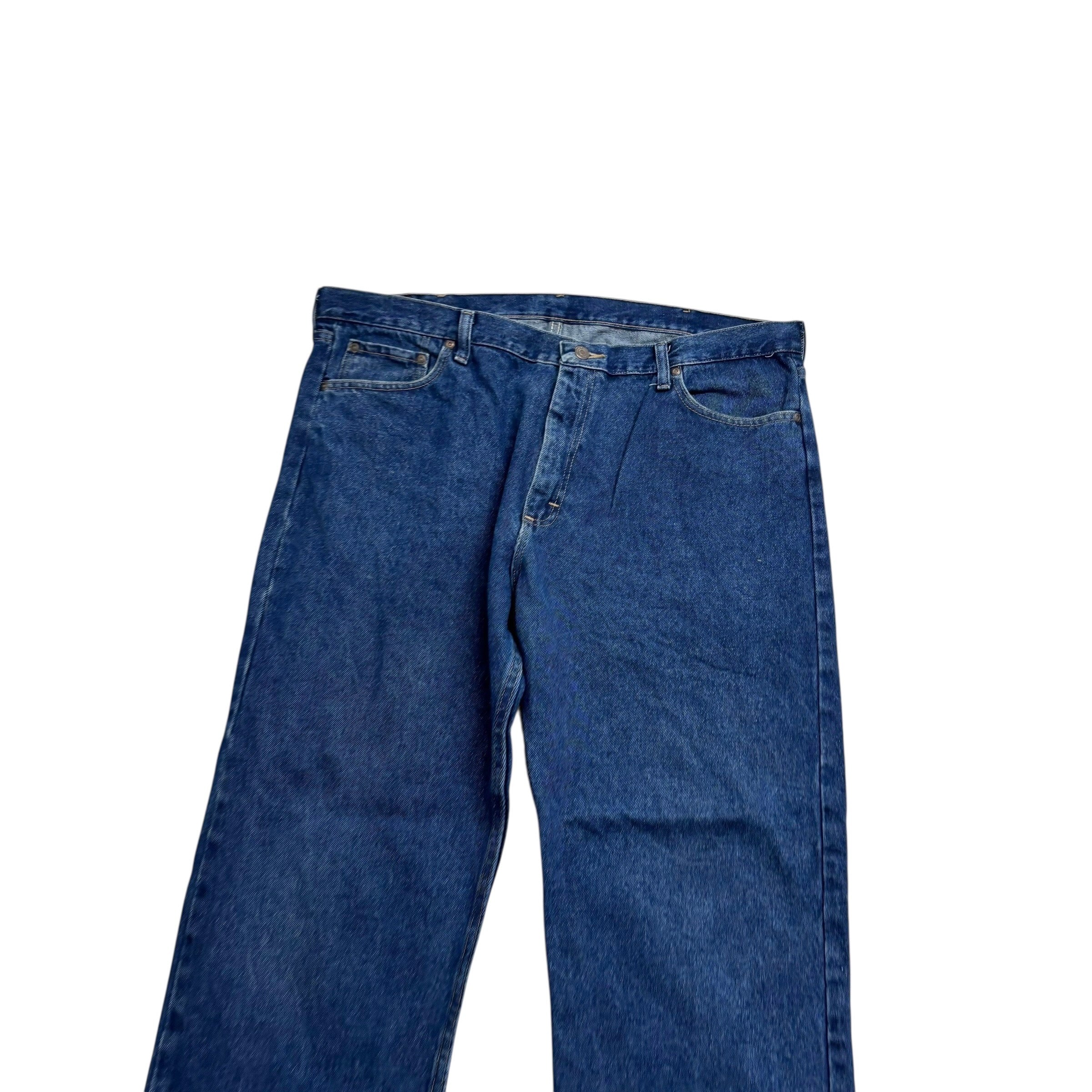 Wrangler Jeans W40 L30 Mens Dark Blue Relaxed Straight Fit Denim (E)