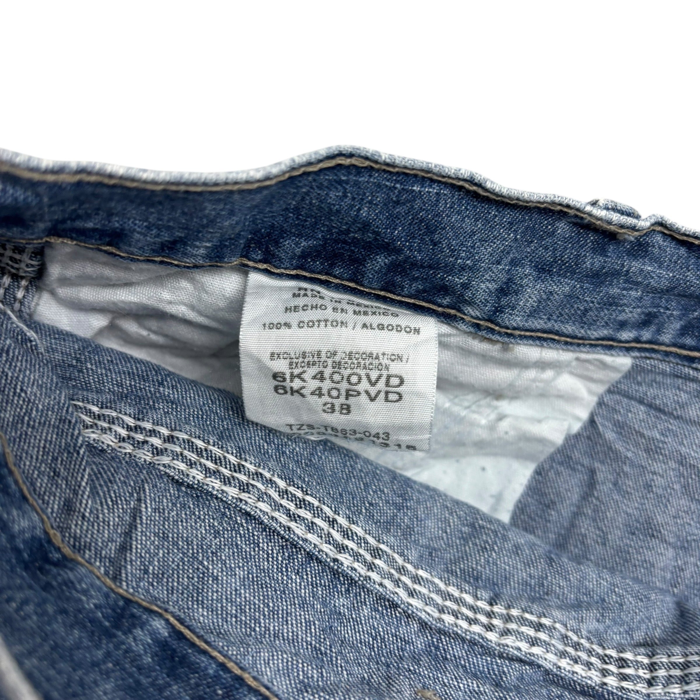 Wrangler Baggy Jorts W38 Mens Mid Blue Denim Shorts Relax Vintage Carpenter (E)