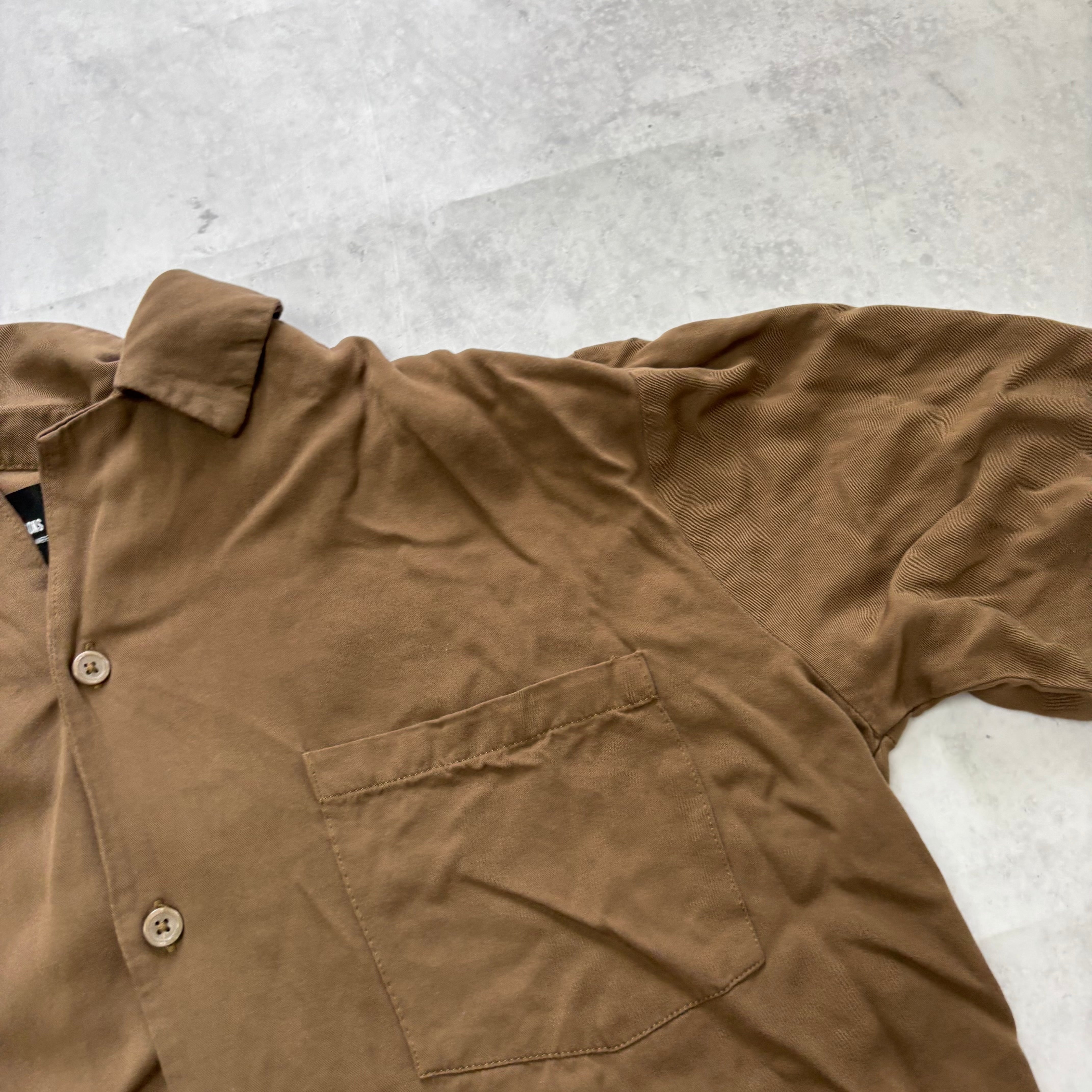 Only & Sons Shirt Mens Small Brown Short Sleeve Relaxed Fit Viscose (E)