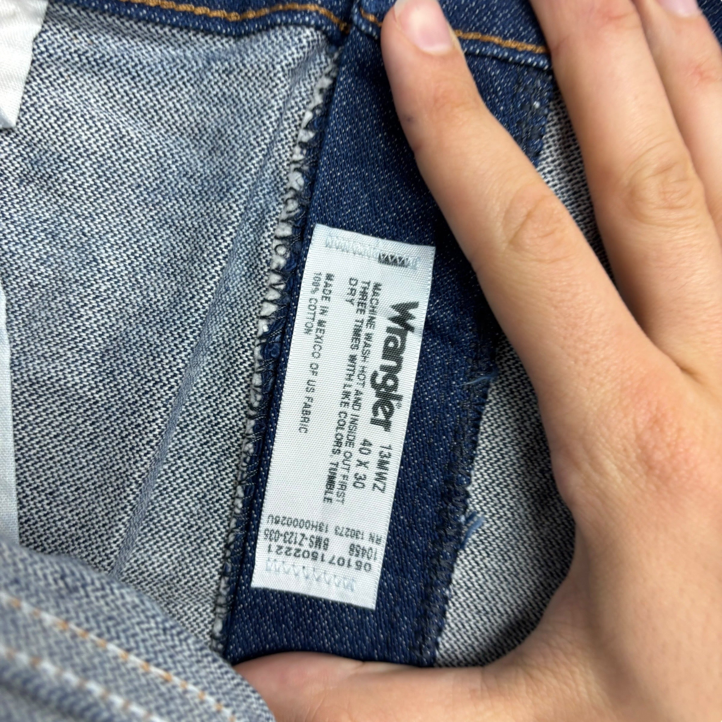 Wrangler Jeans Cowboy Cut W40 L30 Mens Dark Blue 13MWZ Original Fit Denim (E)