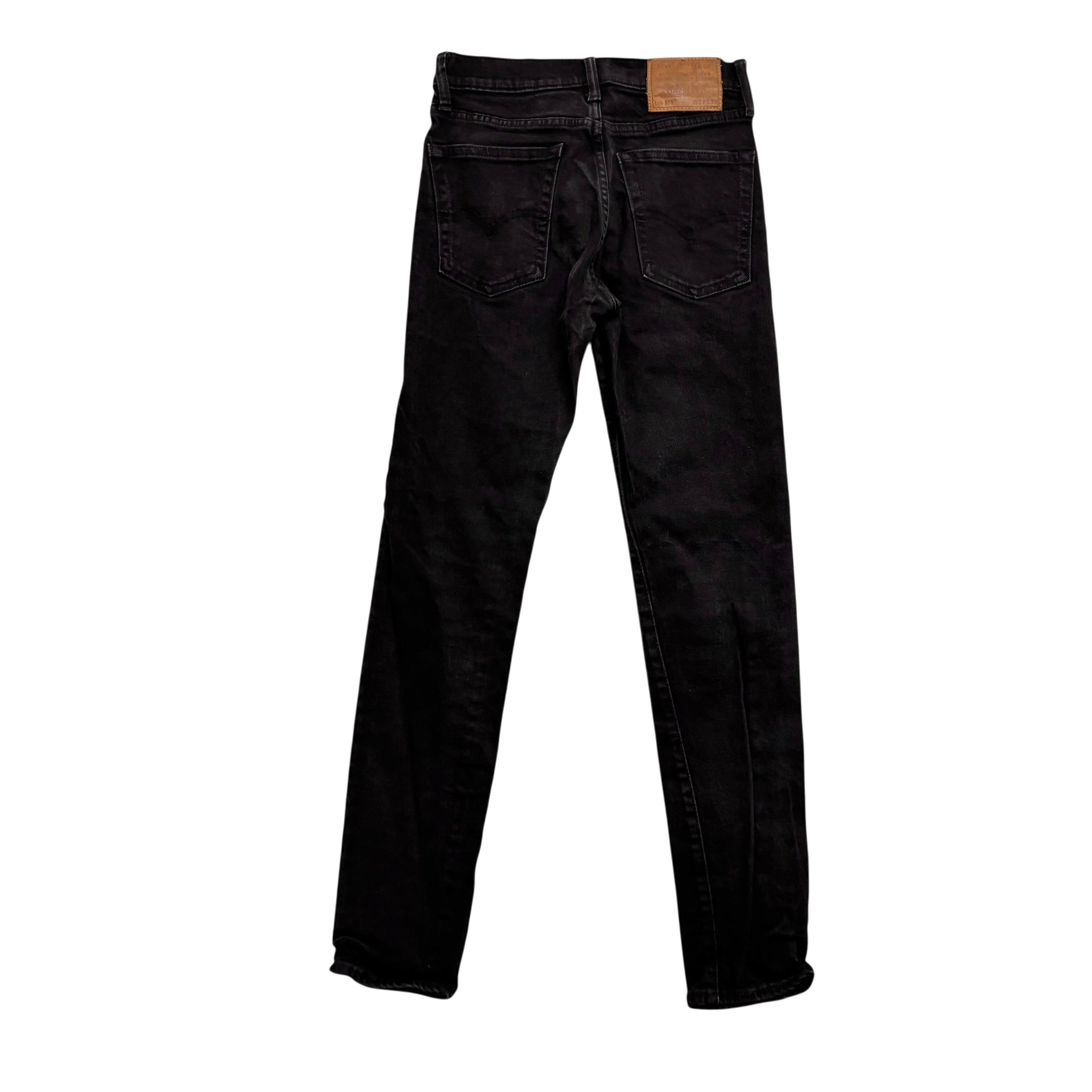 Levis 510 Jeans W26 L29 Mens Black Skinny Fit Stretch Premium Denim (E)