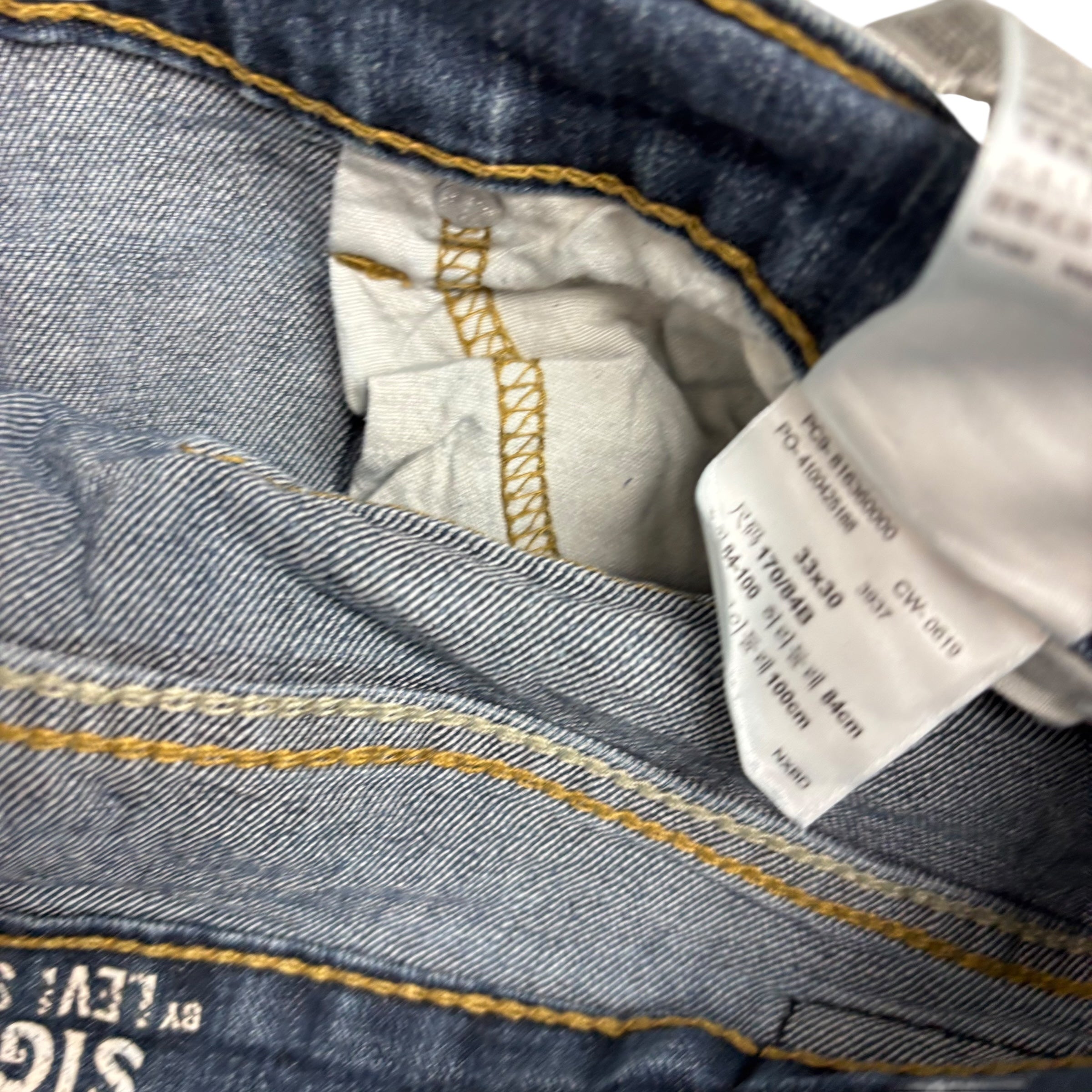 Levis Signature Jeans W33 L29 Mens Mid Blue Regular Tapered Fit Stretch (F)