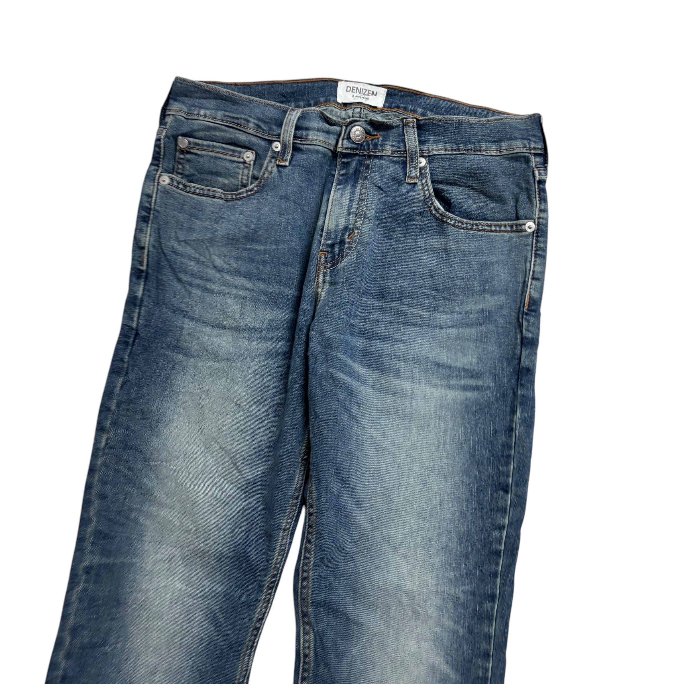 Levis Denizen Jeans W30 L30 Mens Mid Blue Slim Fit Stretch Denim (E)