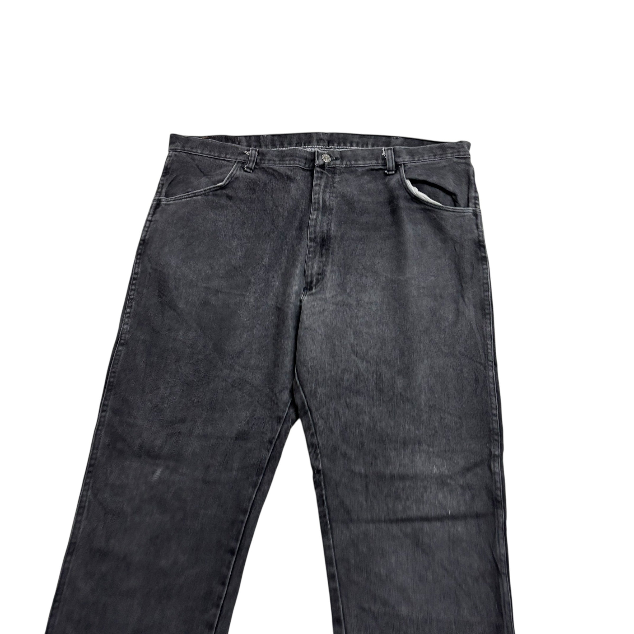 Wrangler Jeans W42 L32 Mens Black Regular Straight Fit Vintage Denim (F)