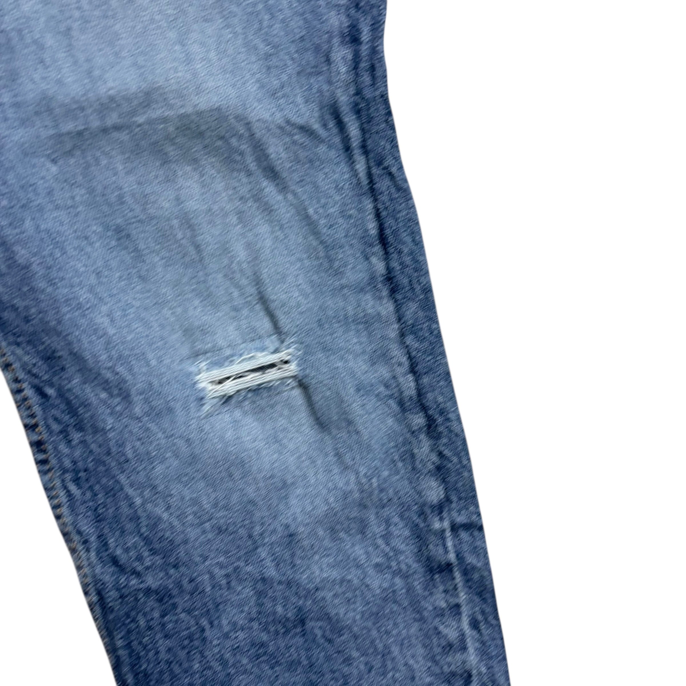 Levis 502 Jeans W33 L29 Mens Mid Blue Regular Tapered Fit Stretch Distressed