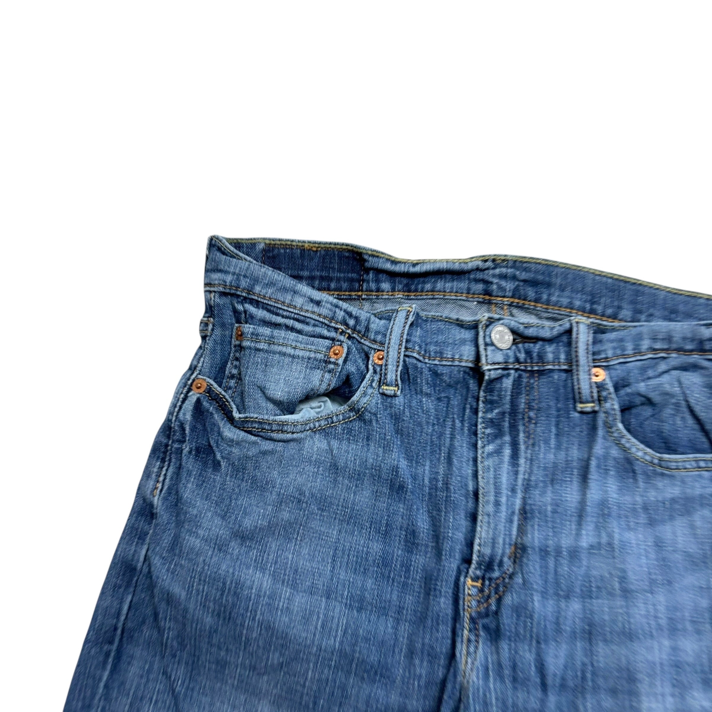 Levis 514 Jeans W32 L30 Mens Mid Blue Regular Straight Fit Stretch Denim