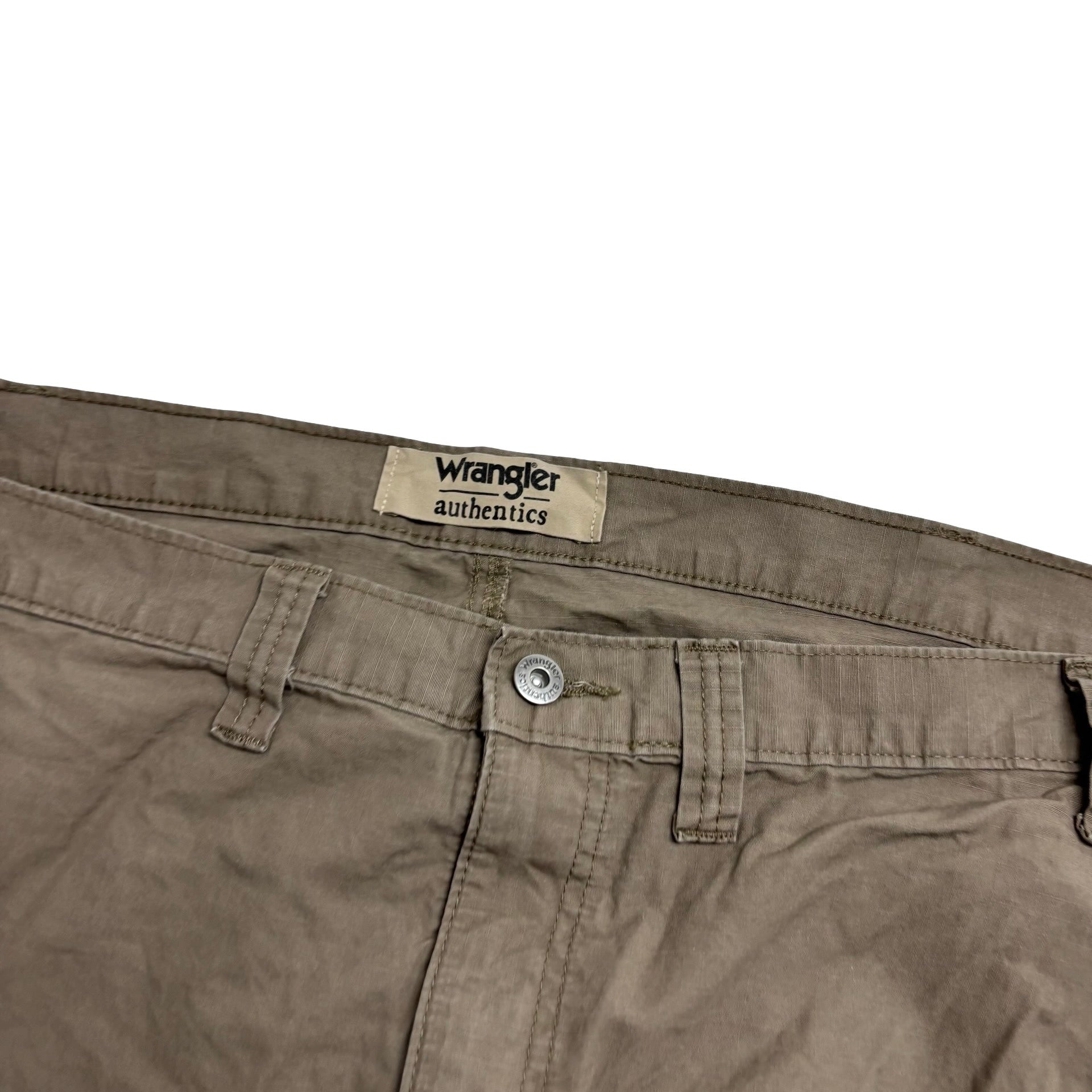 Wrangler Cargo Trousers W50 L32 Mens Brown Relaxed Straight Fit Pants (E)