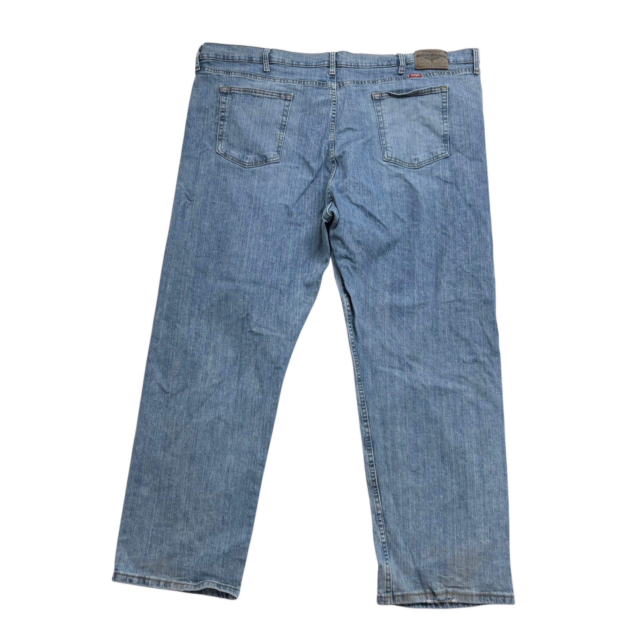 Wrangler Jeans W48 L30 Mens Light Blue Relaxed Straight Fit Stretch Denim (F)
