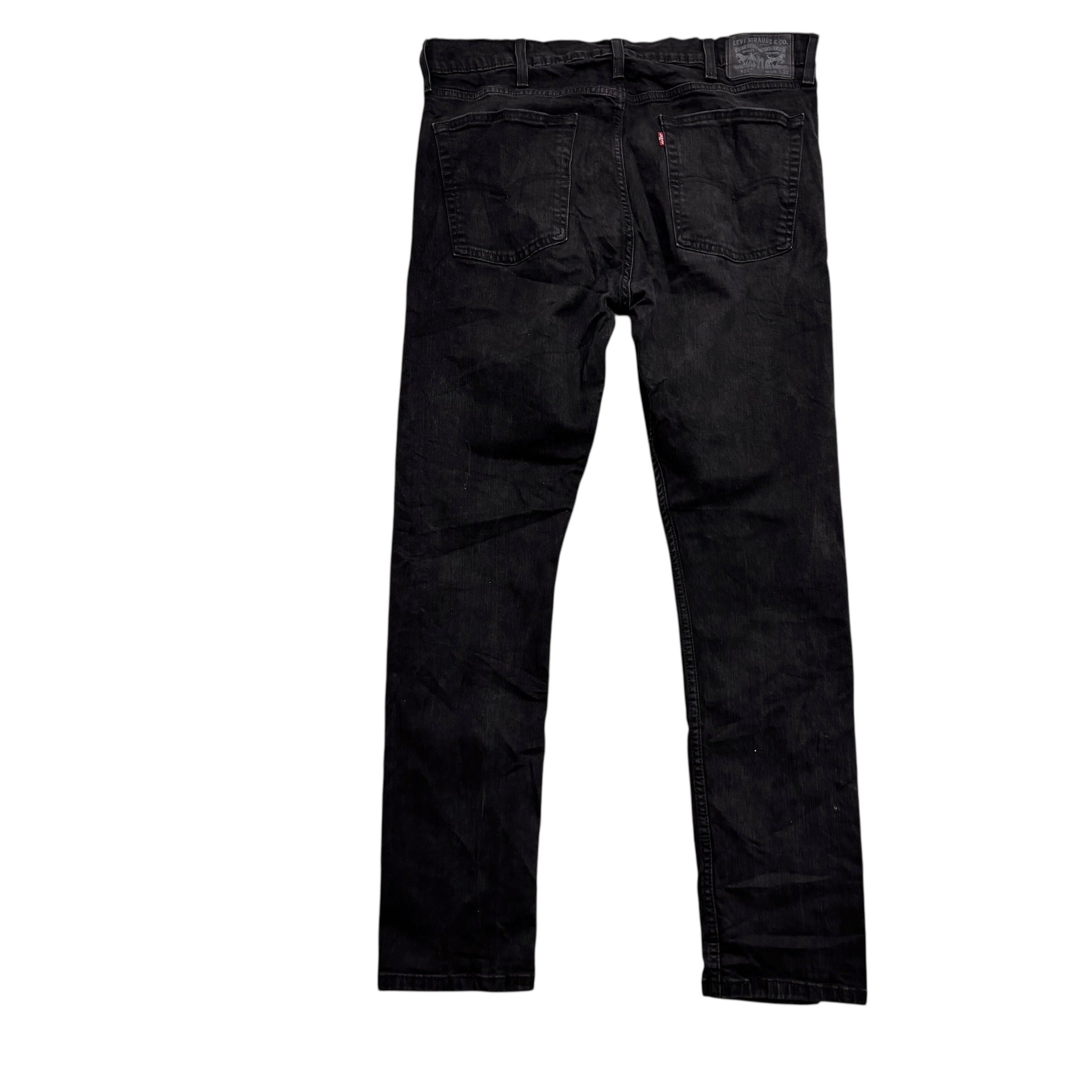 Levis 510 Jeans W36 L32 Mens Black Skinny Fit Stretch Denim (E)