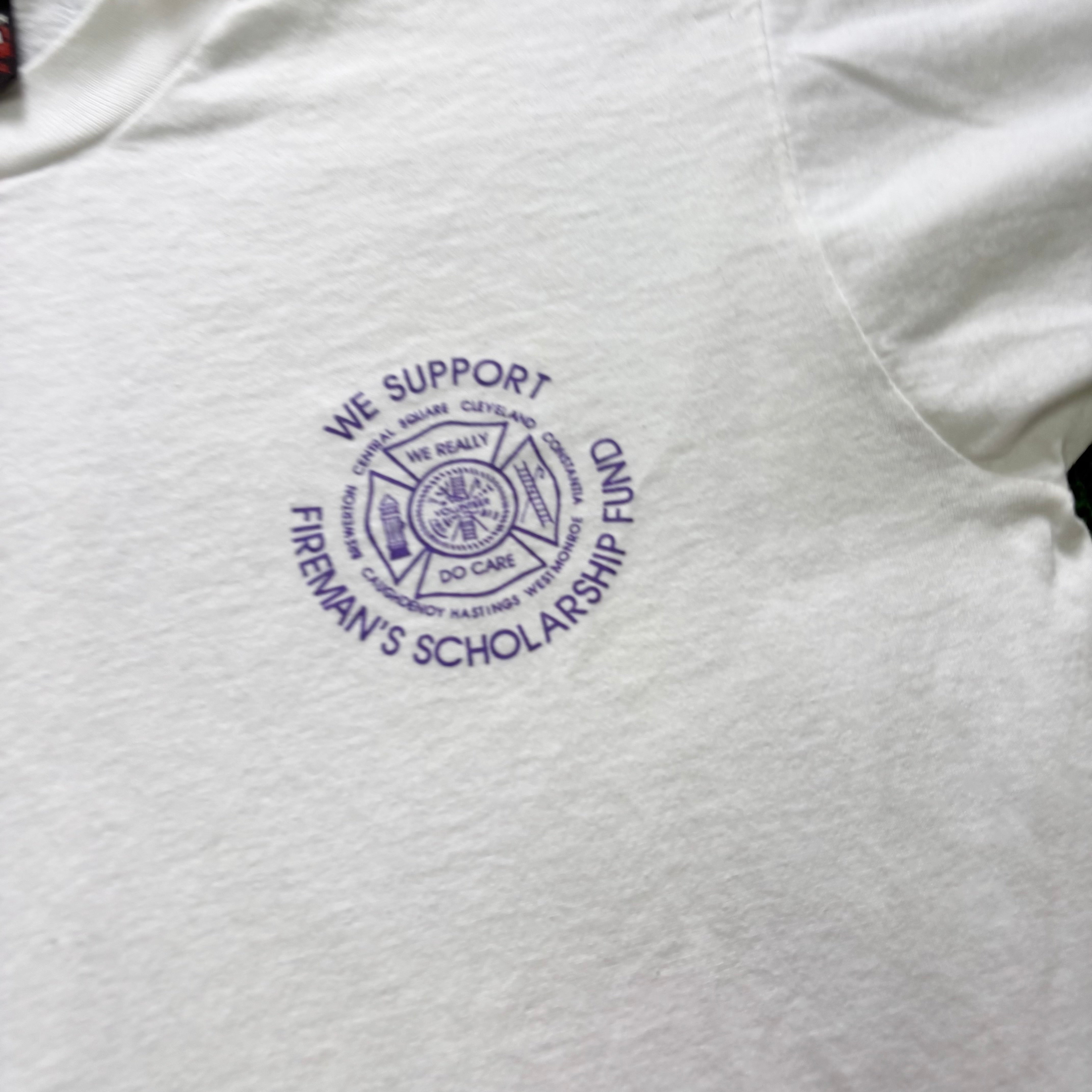Vintage T Shirt Mens Medium White Single Stitch Graphic Print 90s USA (E)