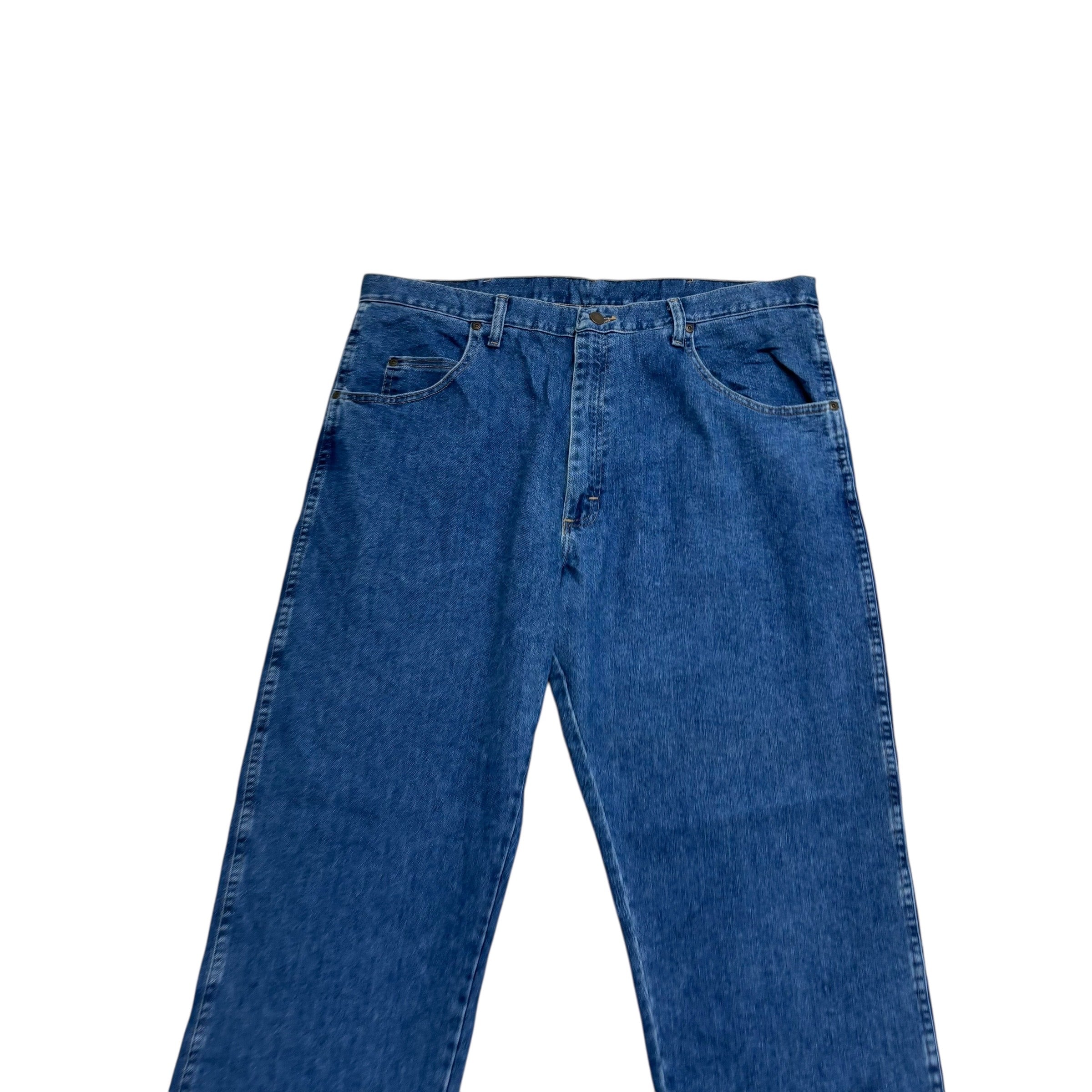 Wrangler Jeans W40 L30 Mens Mid Blue Relaxed Straight Fit Vintage Denim (E)