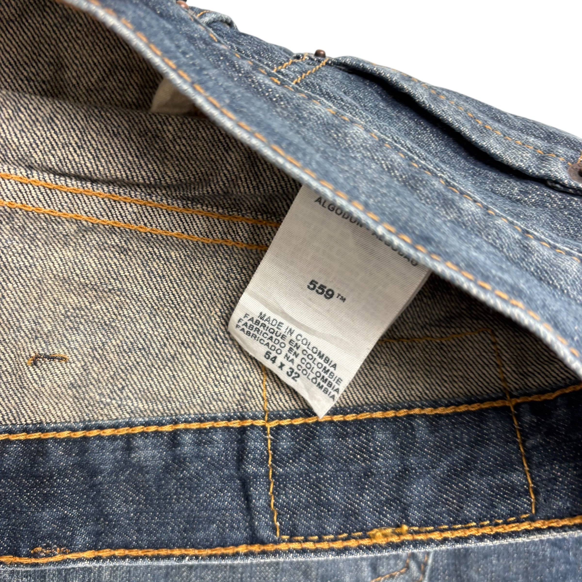 Levis 559 Jeans W54 L32 Mens Dark Blue Baggy Relaxed Straight Fit Vintage Denim