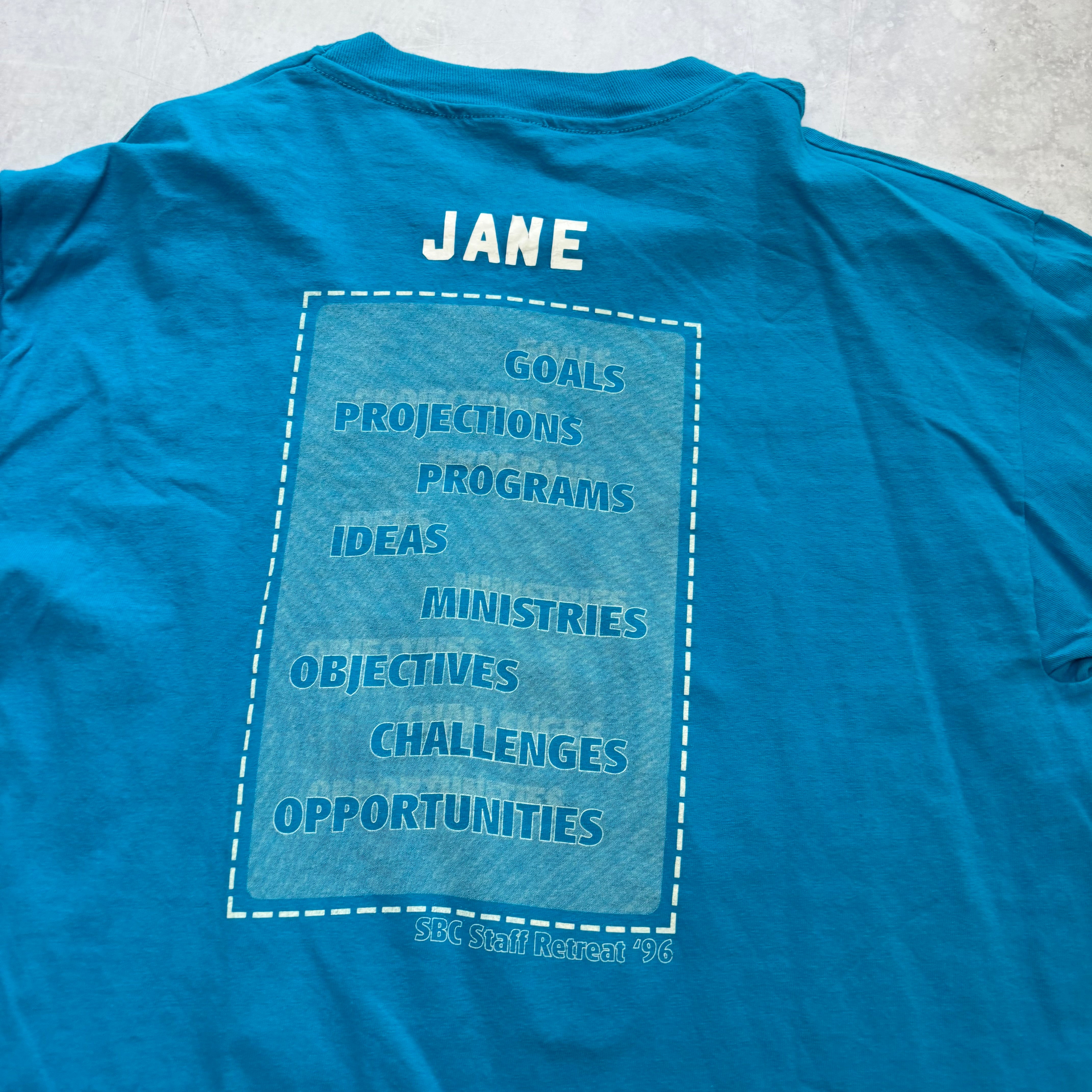 Vintage T Shirt Mens Large Blue Single Stitch Graphic Print 90s USA (E)