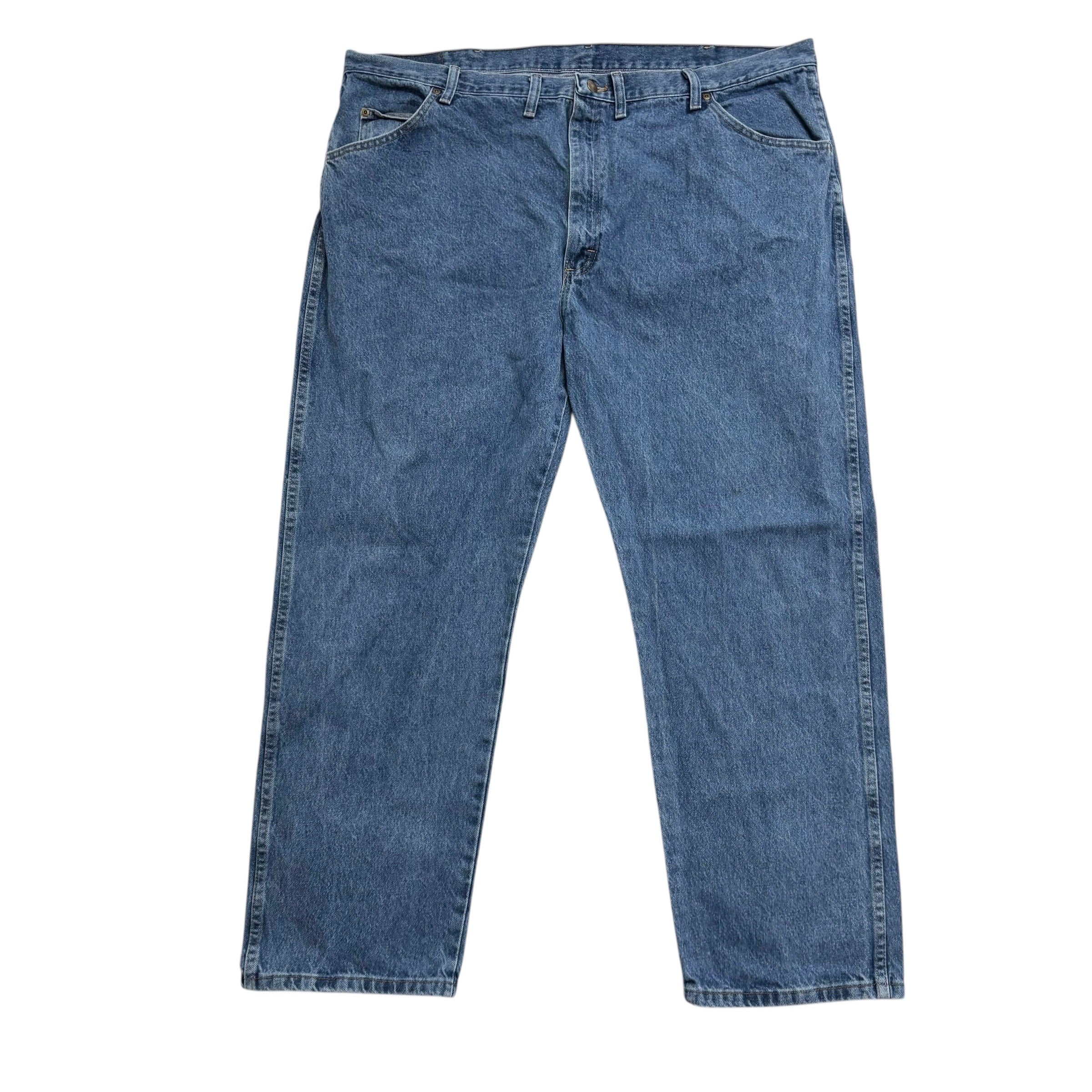 Wrangler Jeans W44 L30 Mens Mid Blue Regular Straight Fit Denim (E)