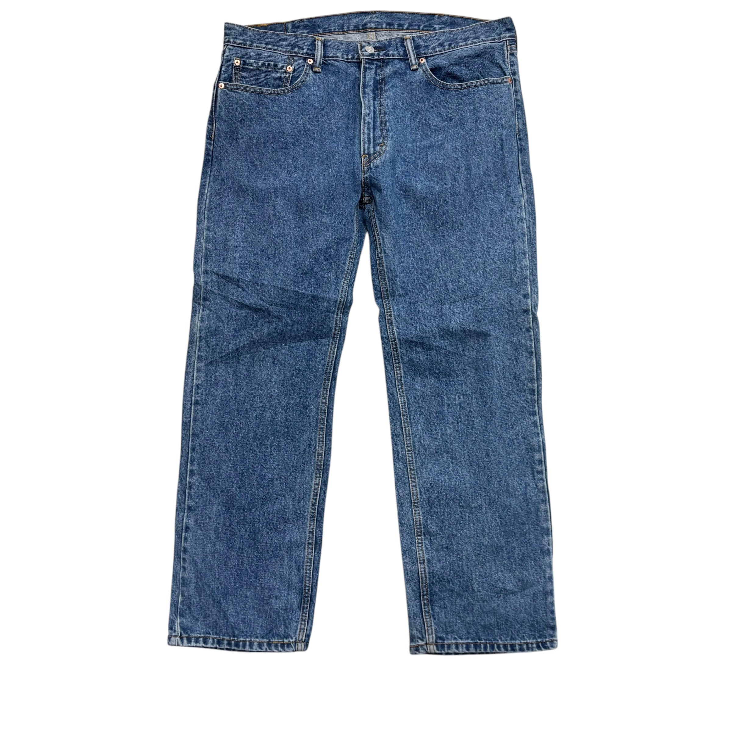 Levis 505 Jeans W38 L30 Mens Mid Blue Regular Straight Fit Denim