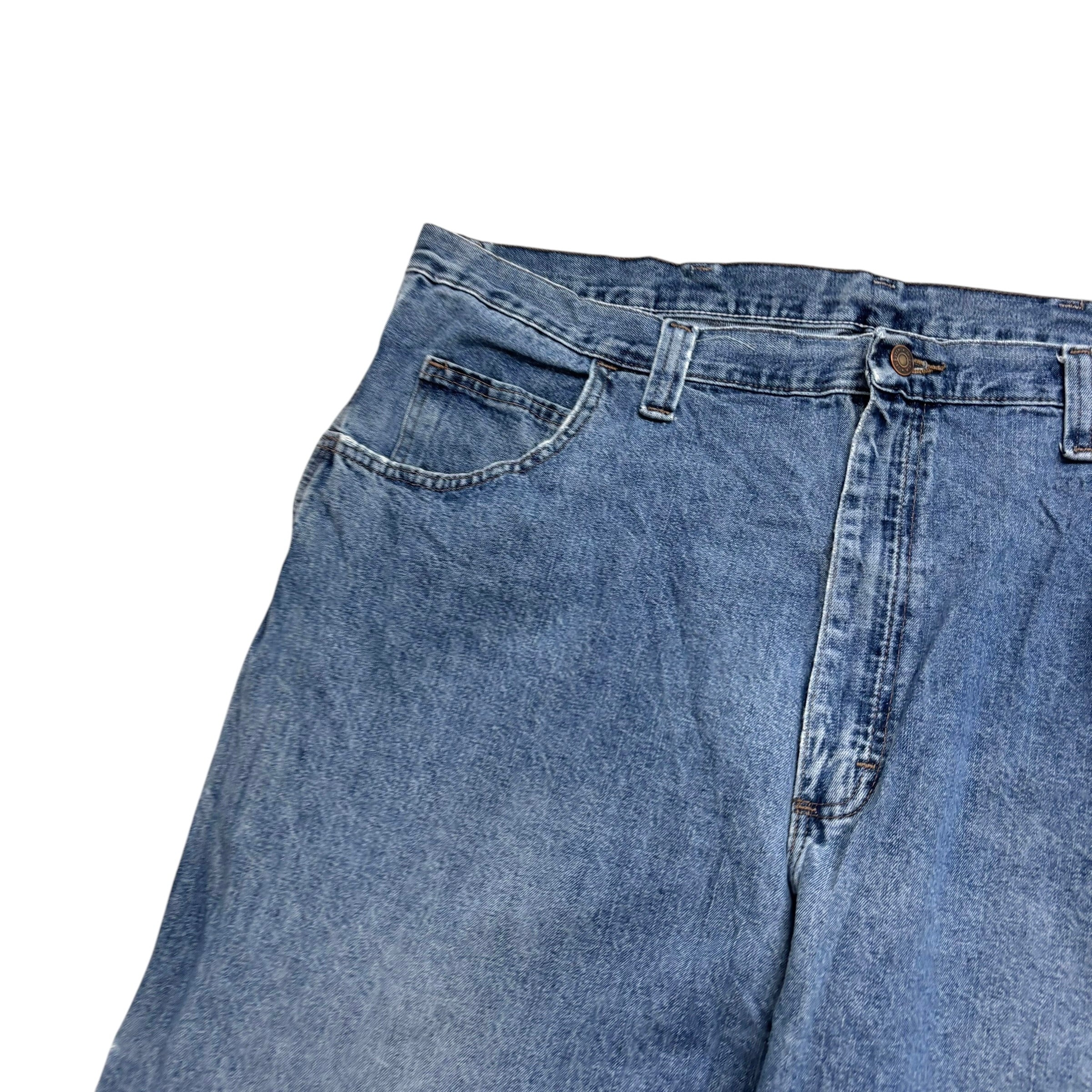 Wrangler Baggy Jorts W42 Mens Mid Blue Denim Shorts Relaxed Fit Carpenter