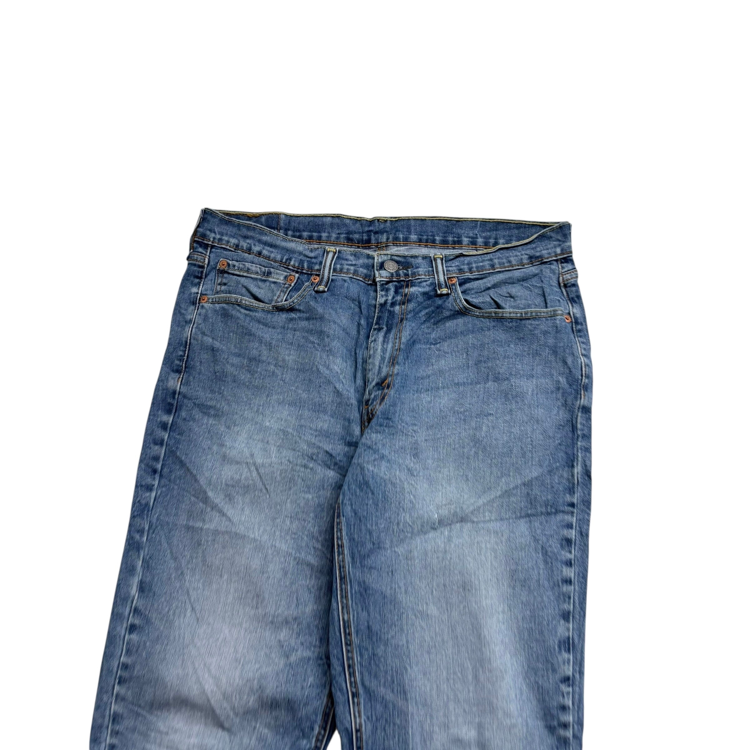 Levis 541 Jeans W34 L34 Mens Mid Blue Athletic Tapered Fit Stretch Denim (F)