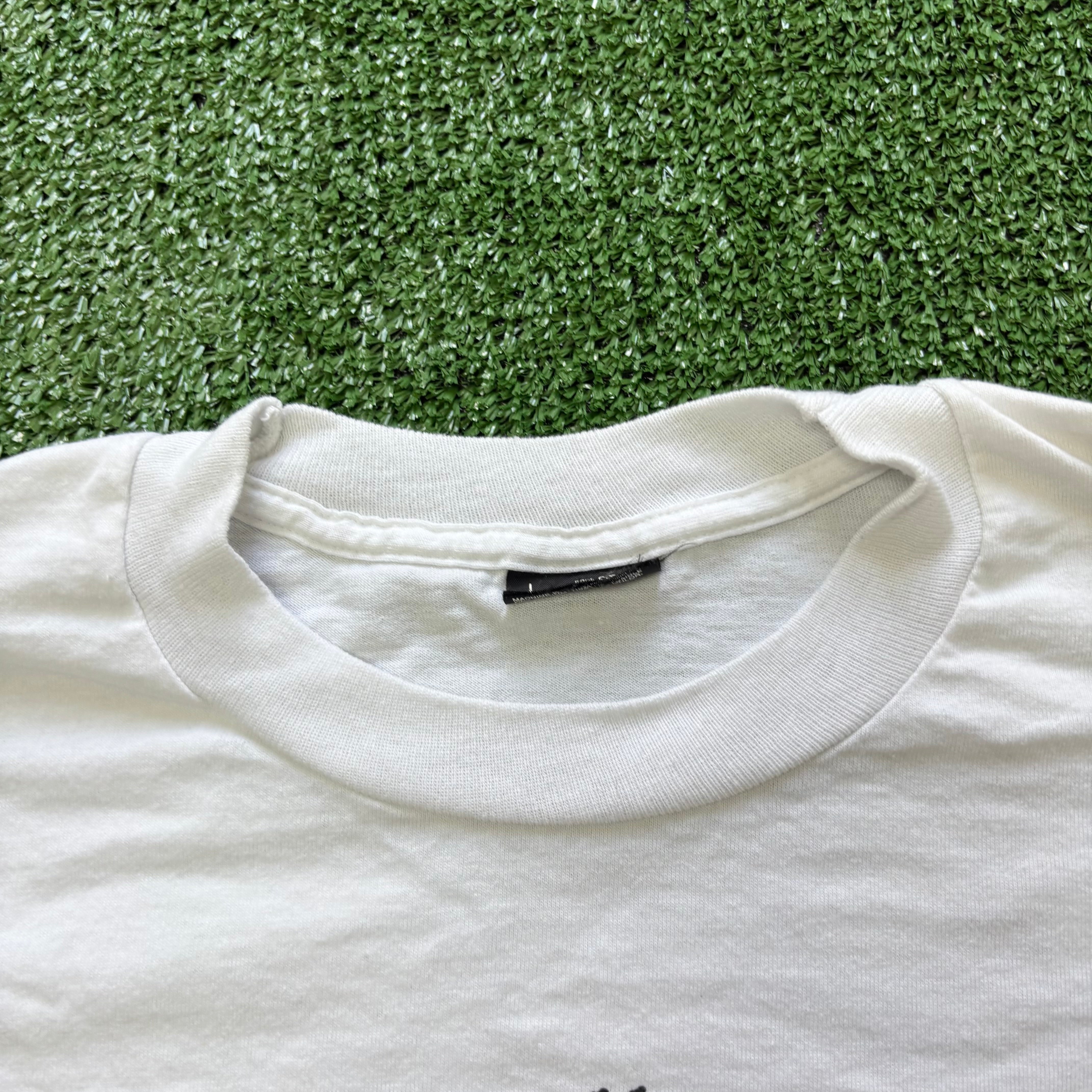 Vintage T Shirt Mens Large White Single Stitch Graphic Print 90s Fido Dido