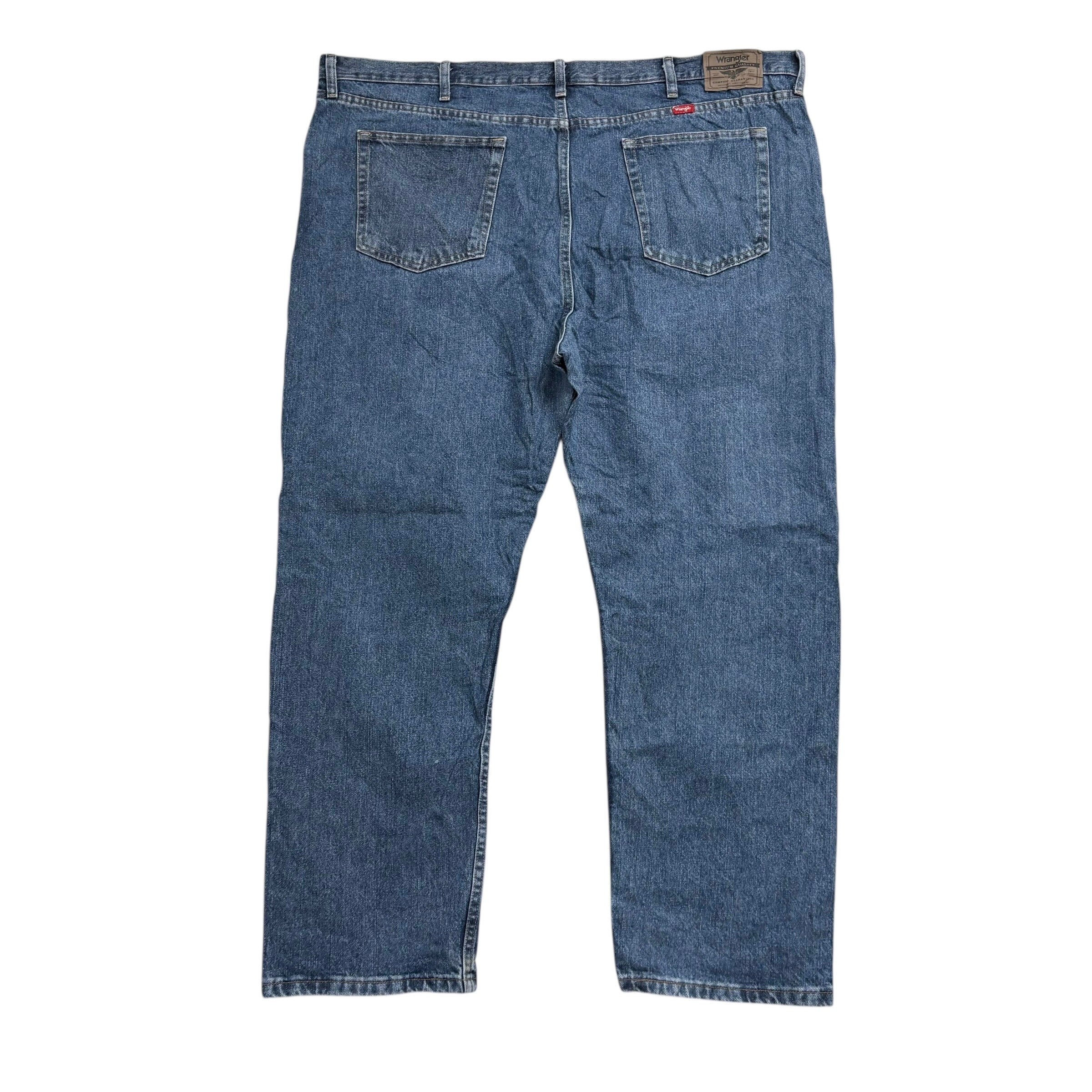 Wrangler Jeans W48 L30 Mens Mid Blue Regular Straight Fit Denim