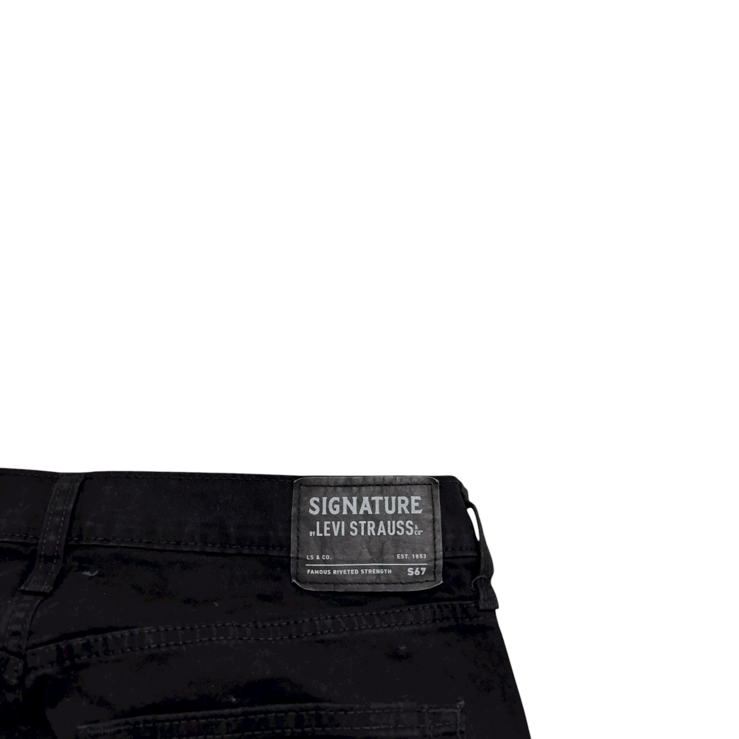 Levis Signature Trousers W34 L29 Mens Black Athletic Fit Stretch Pants (E)