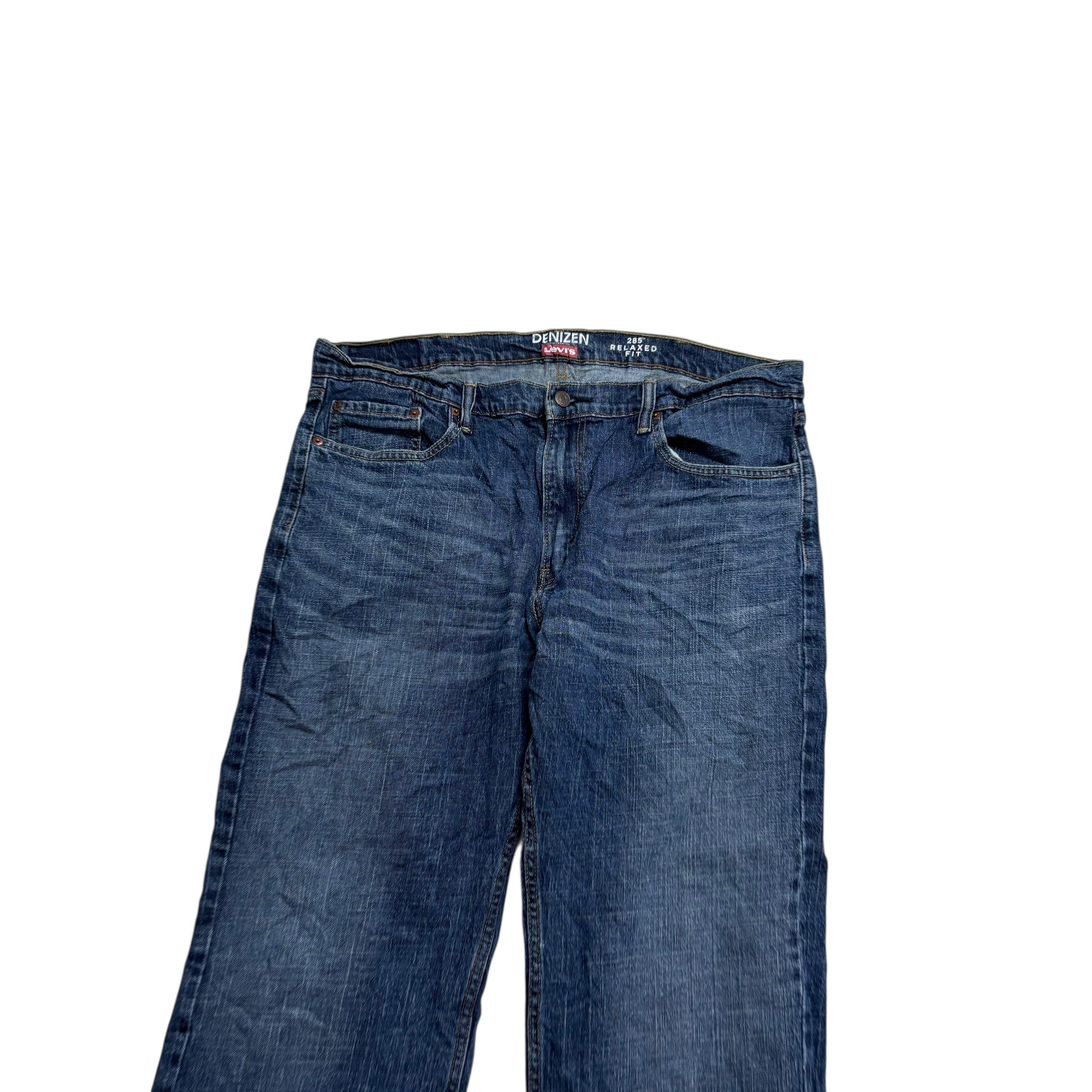 Levis Denizen Jeans W38 L30 Mens Mid Blue Baggy Relaxed Stretch Denim (E)