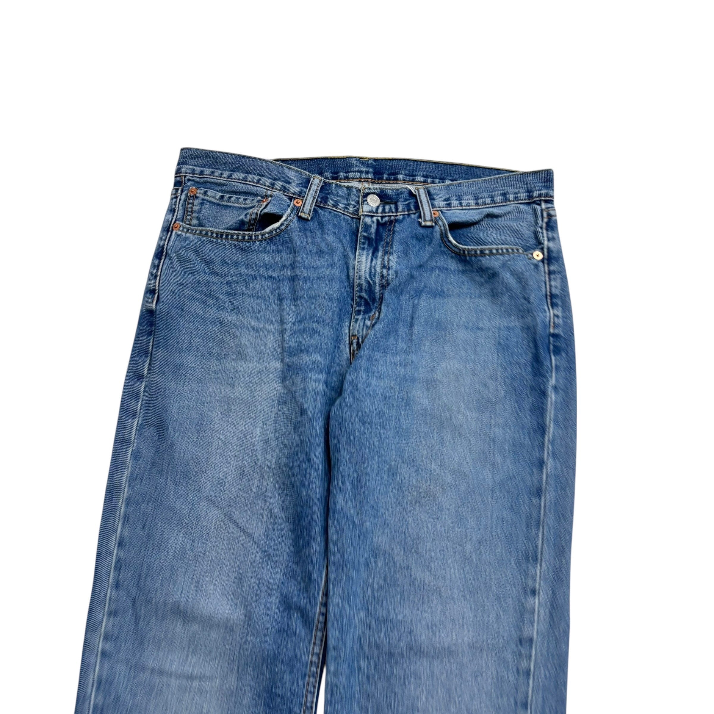 Levis 514 Jeans W36 L30 Mens Mid Blue Regular Straight Fit Denim (E)