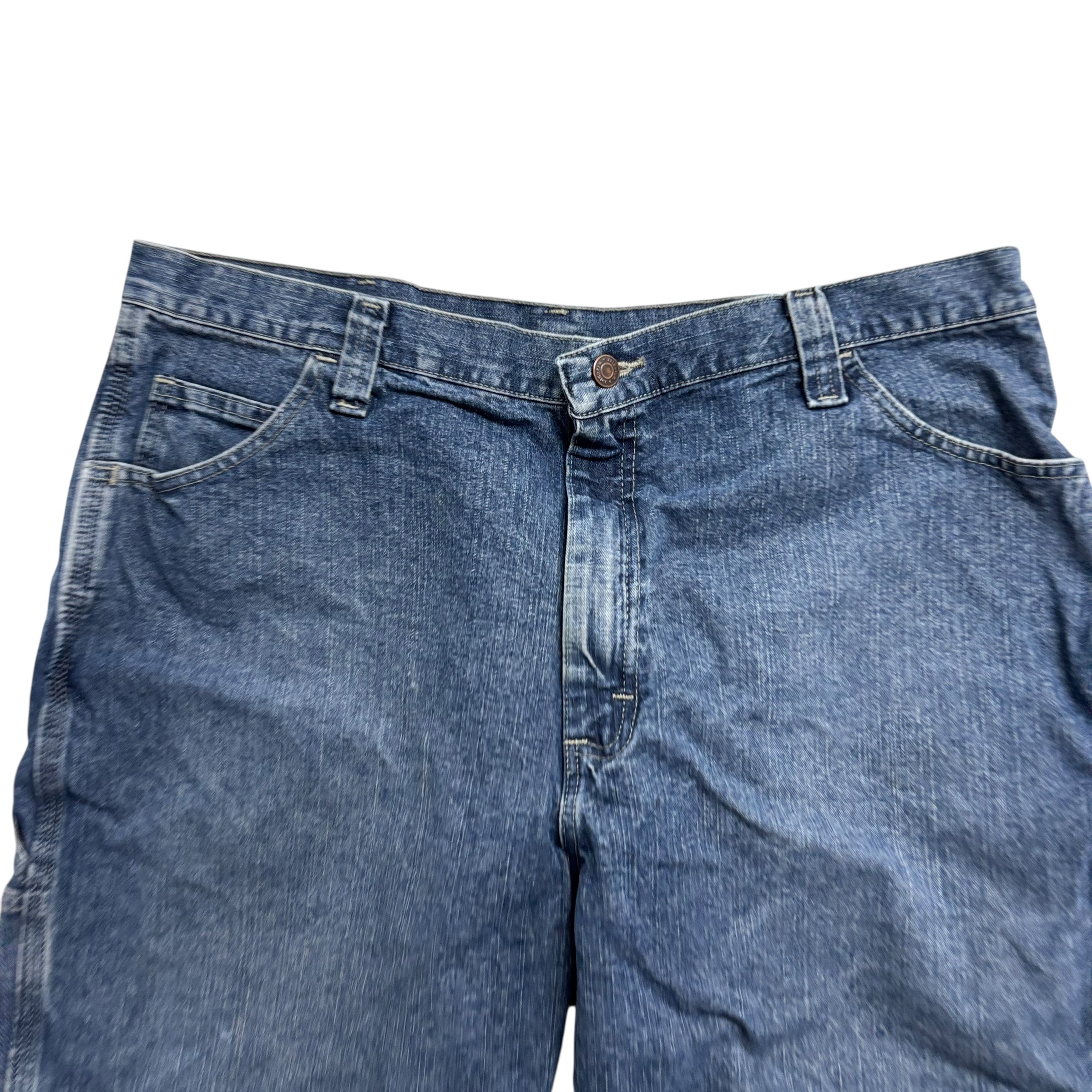 Wrangler Baggy Jorts W38 Mens Mid Blue Denim Shorts Relaxed Carpenter (E)