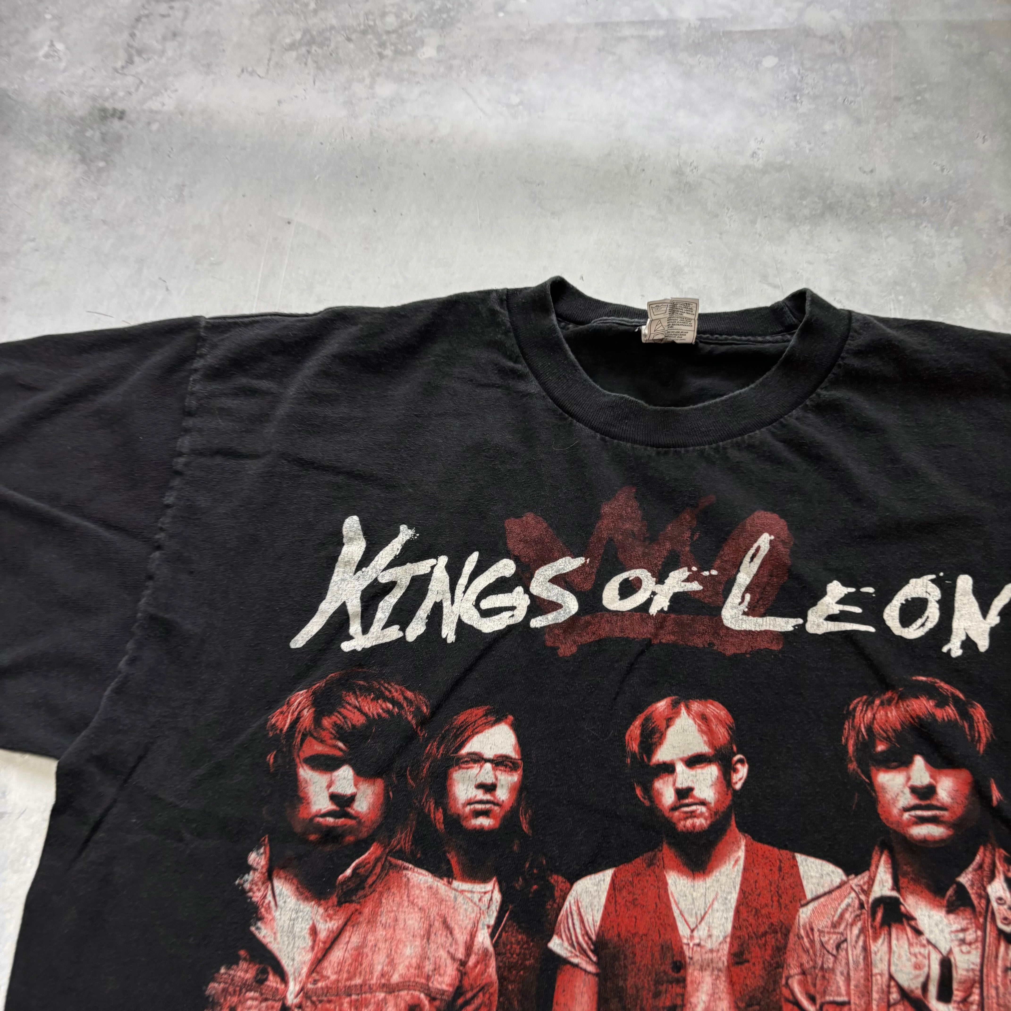 Vintage T Shirt Mens XL Black Kings of Leon Y2K Music Band Concert