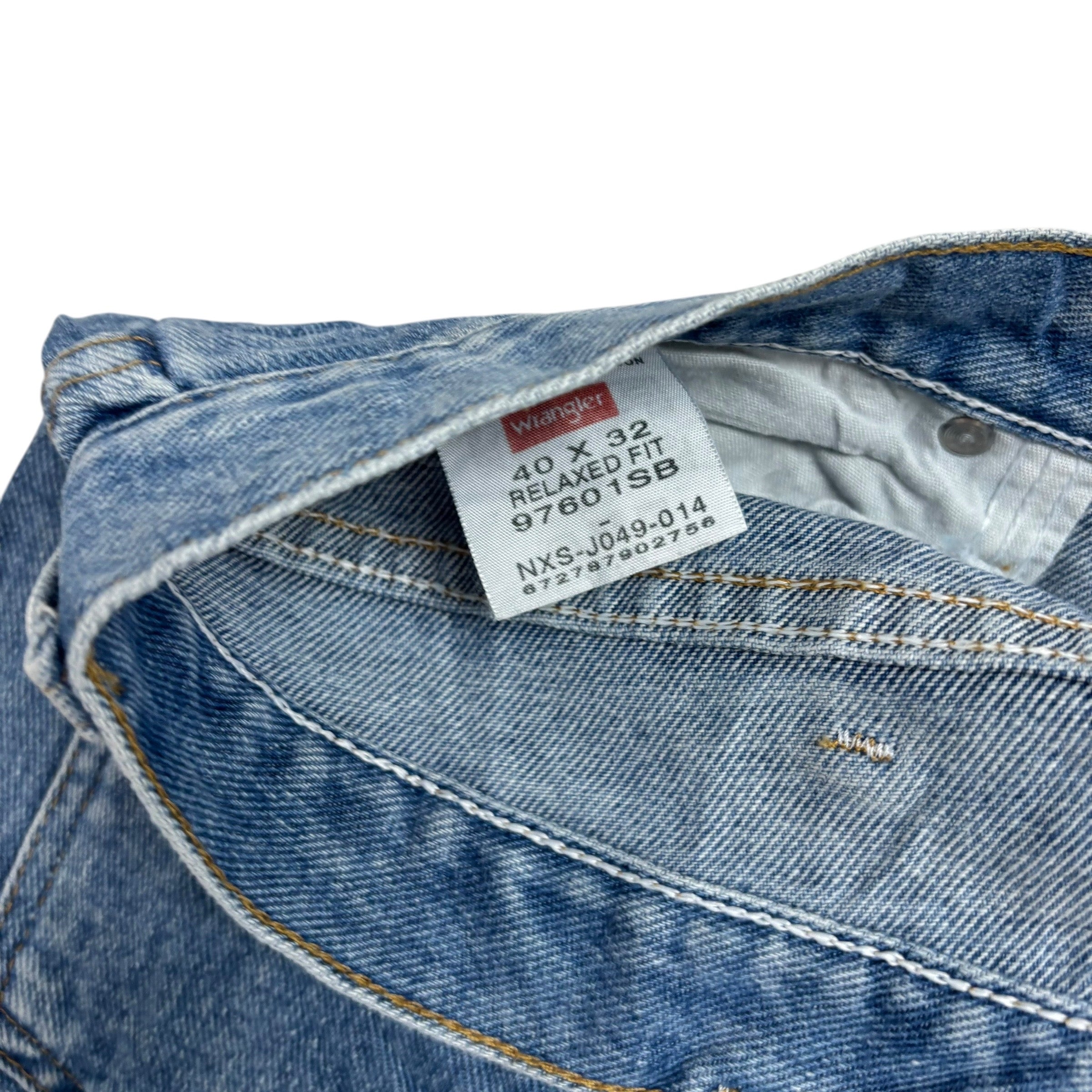 Wrangler Jeans W40 L32 Mens Light Blue Baggy Relaxed Straight Fit Denim (E)