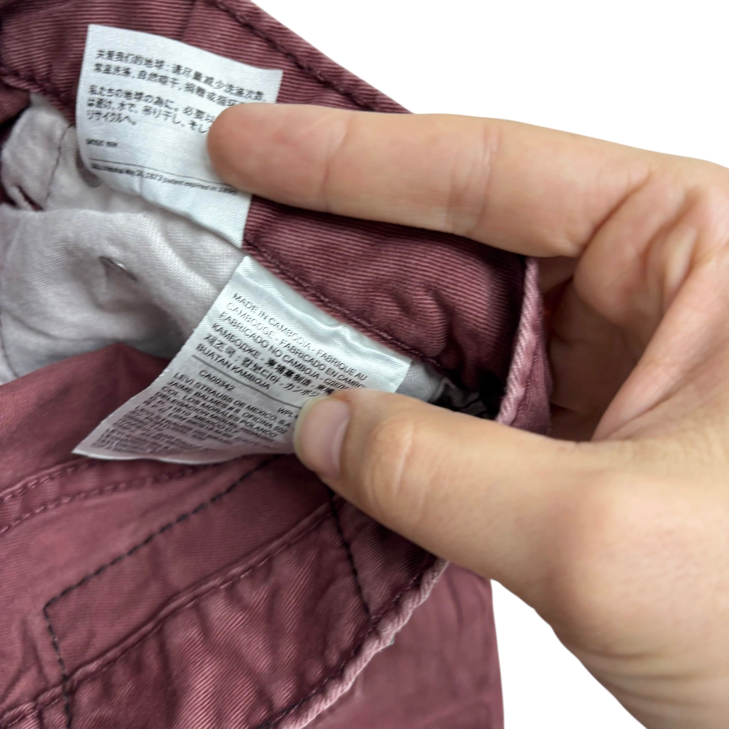 Levis 514 Trousers W29 L30 Mens Burgundy Regular Straight Fit Pants