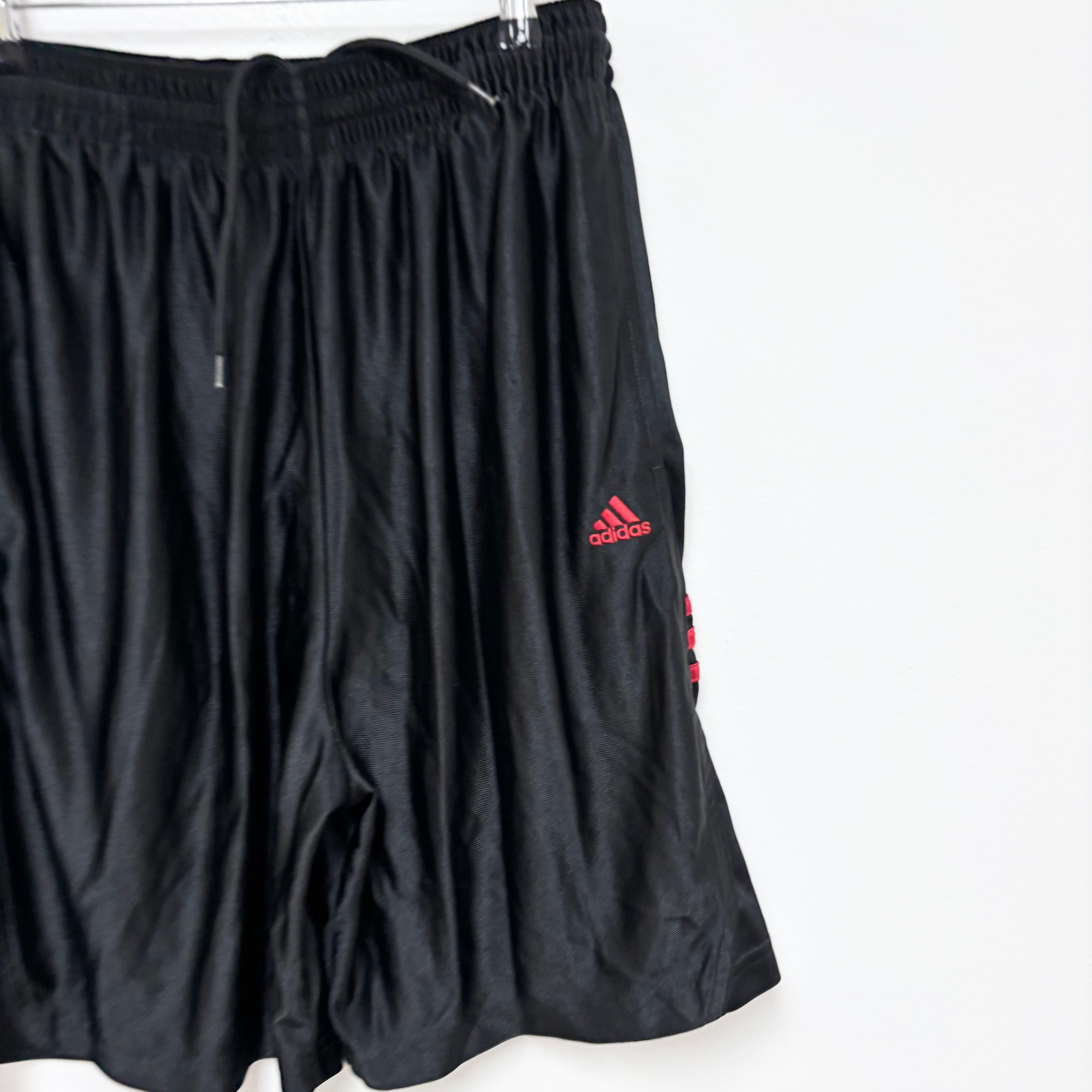 Adidas Shorts Mens Medium Black Sports Running Gym Athletic Pockets (E)