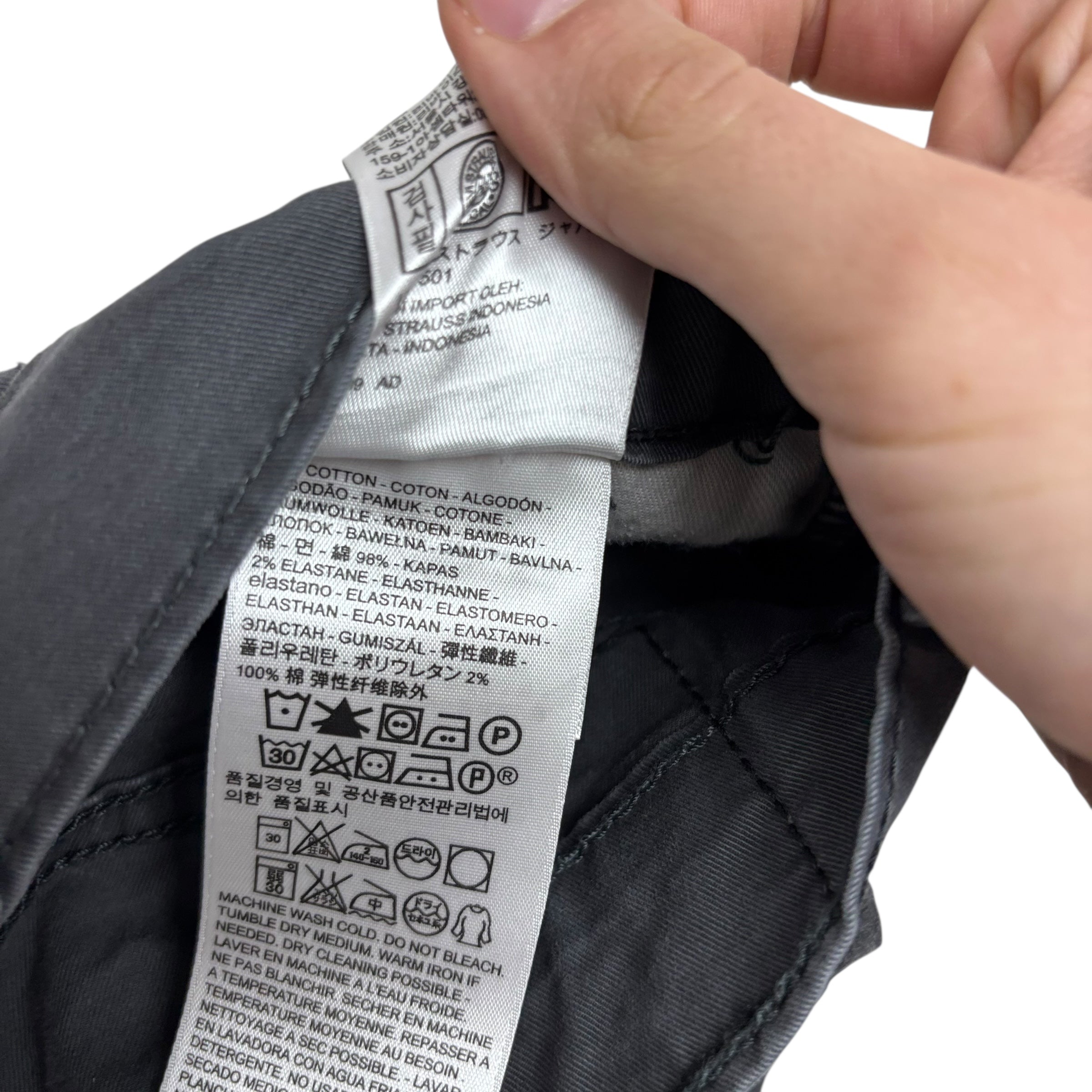 Levis 514 Trousers W34 L30 Mens Grey Regular Straight Fit Stretch Pants