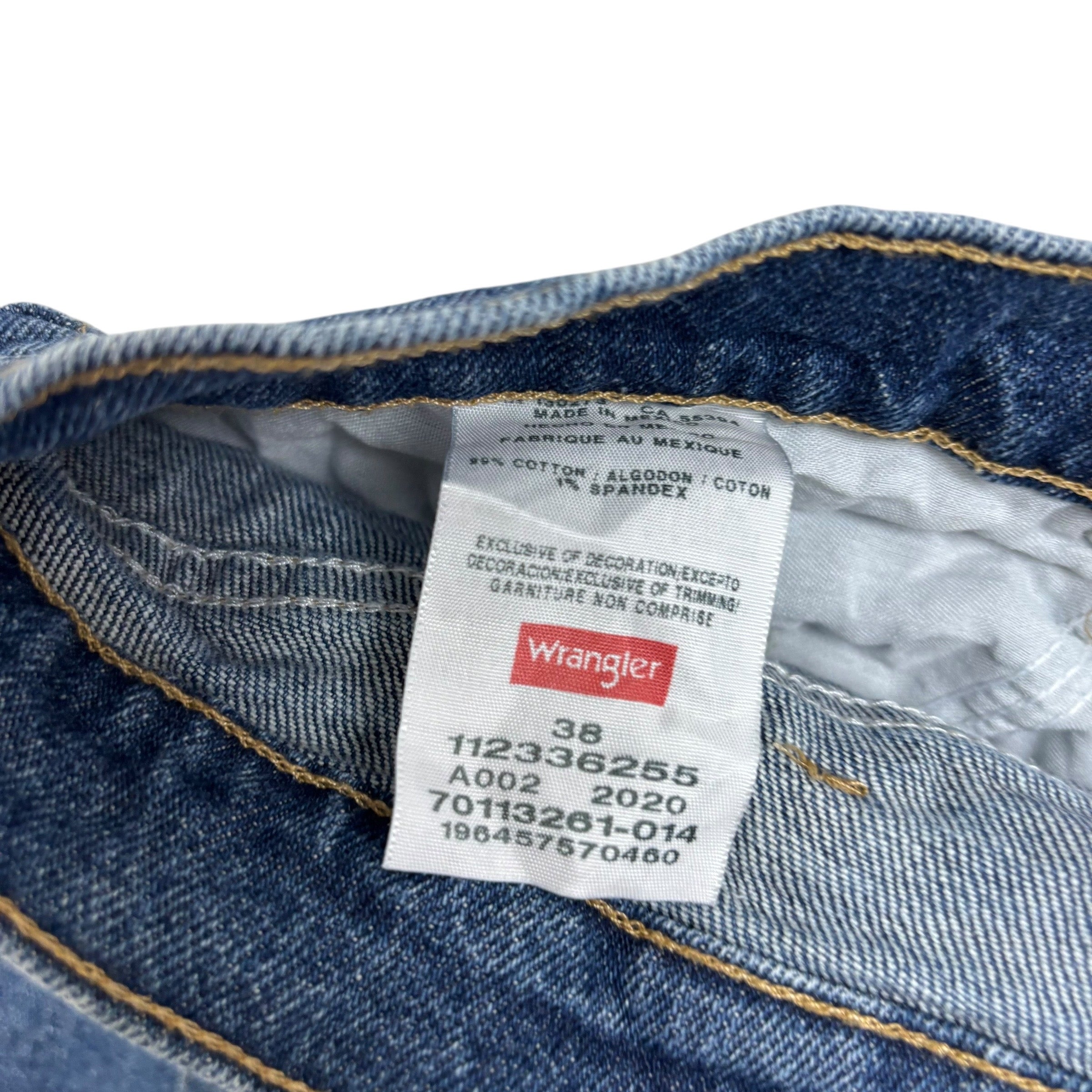 Wrangler Jorts W38 Mens Denim Shorts Mid Blue Regular Fit Stretch (E)