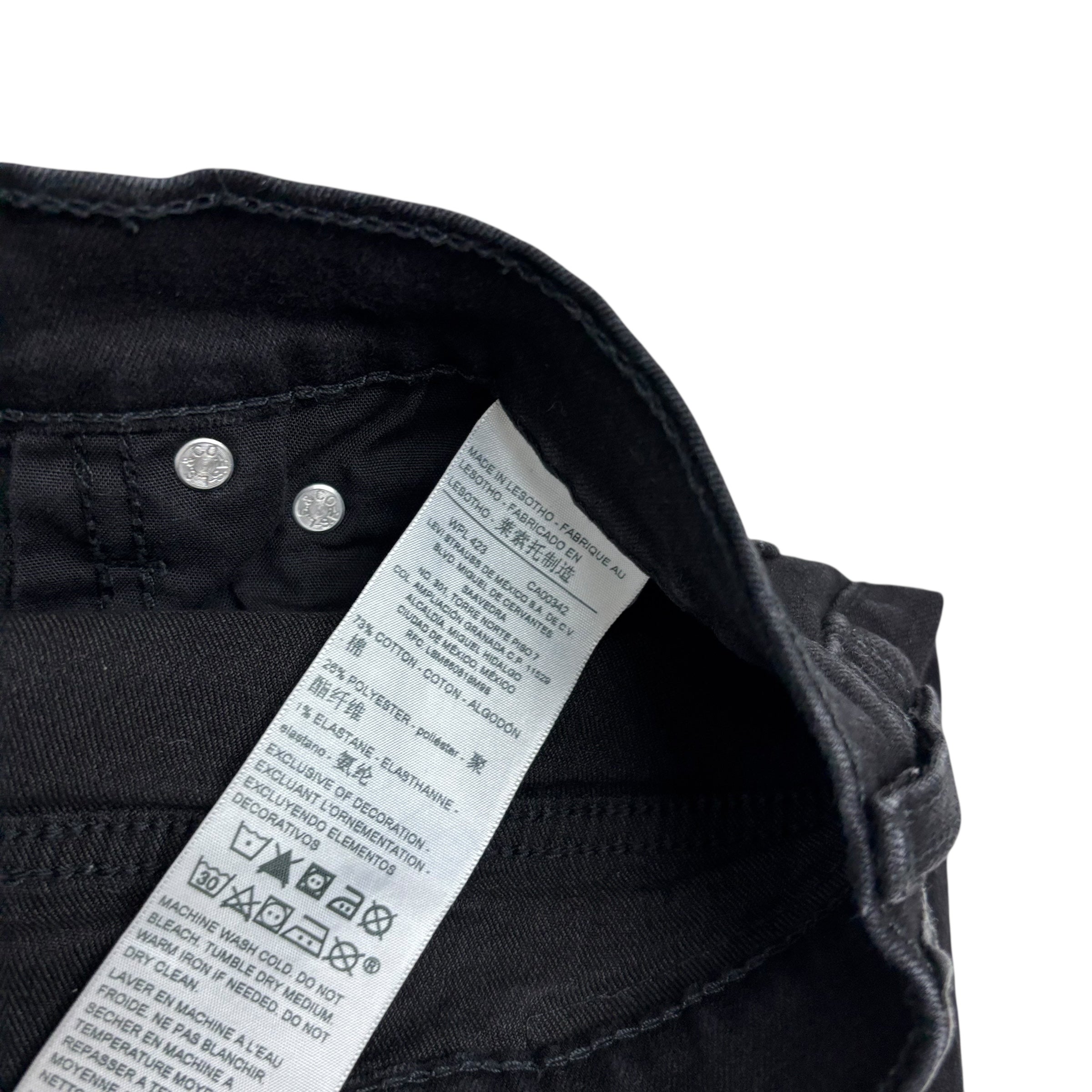 Levis Signature Jeans W36 L32 Mens Black Skinny Fit Stretch Denim (E)