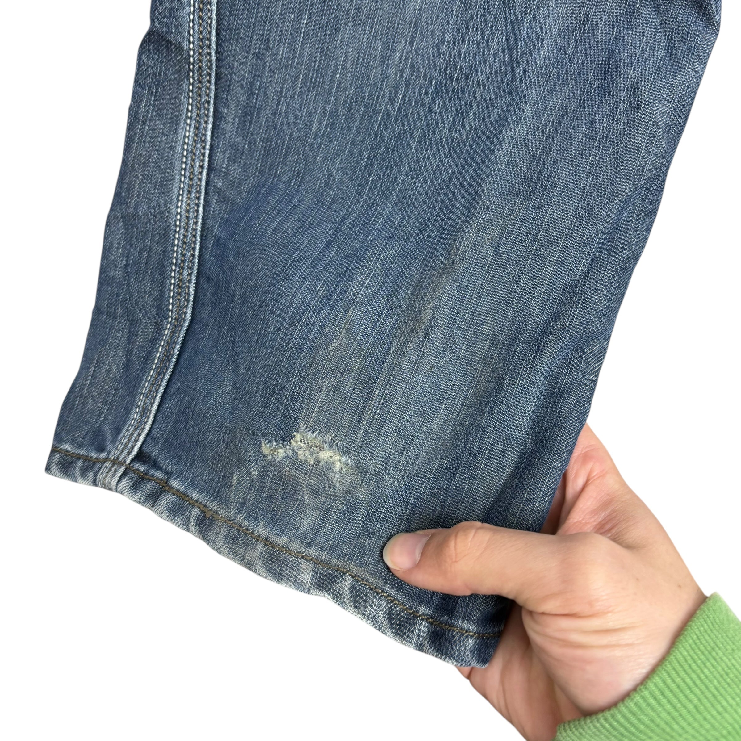 Levis 514 Jeans W34 L30 Mens Silver Blue Regular Straight Fit Denim (F)