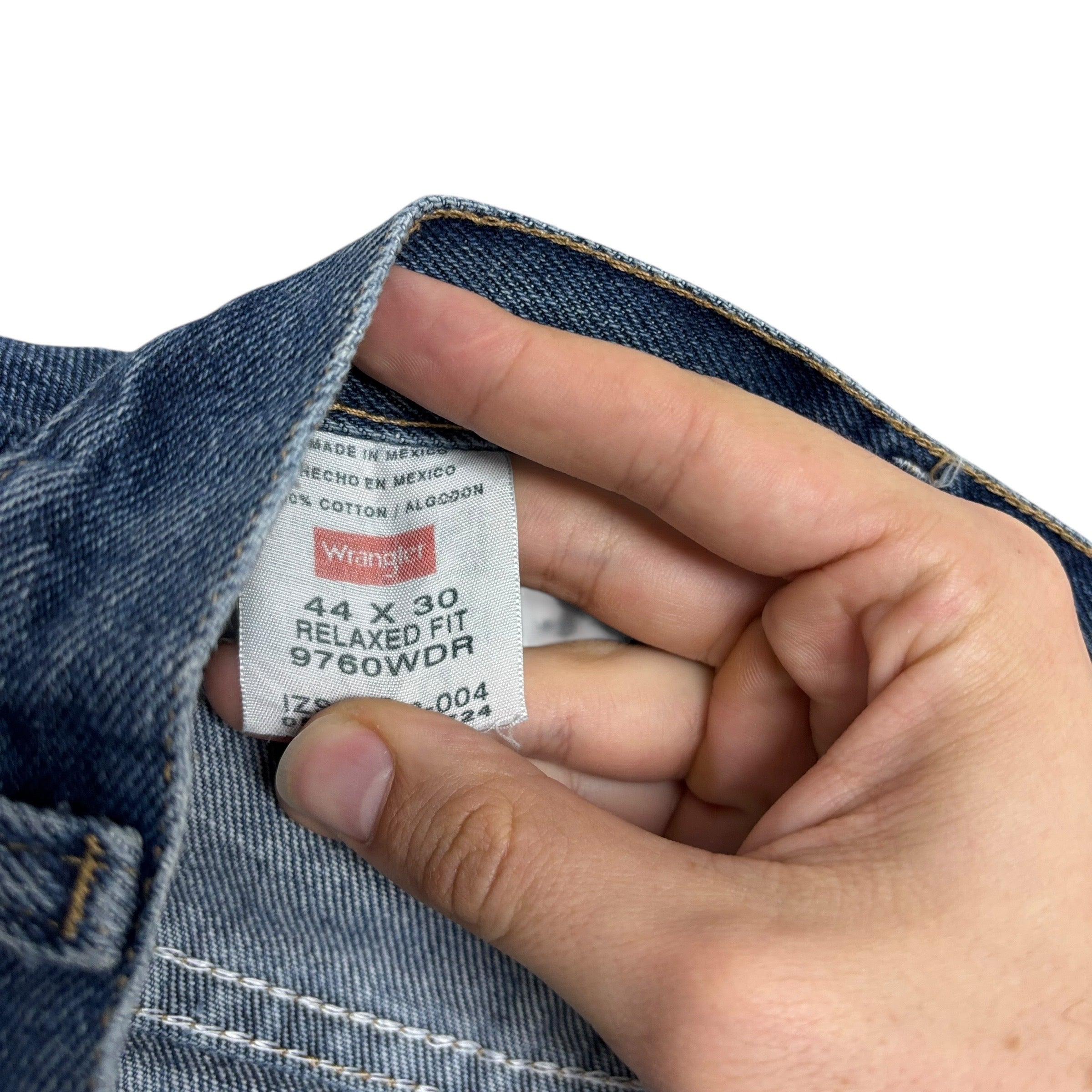 Wrangler Jeans W44 L29 Mens Mid Blue Regular Straight Fit Denim