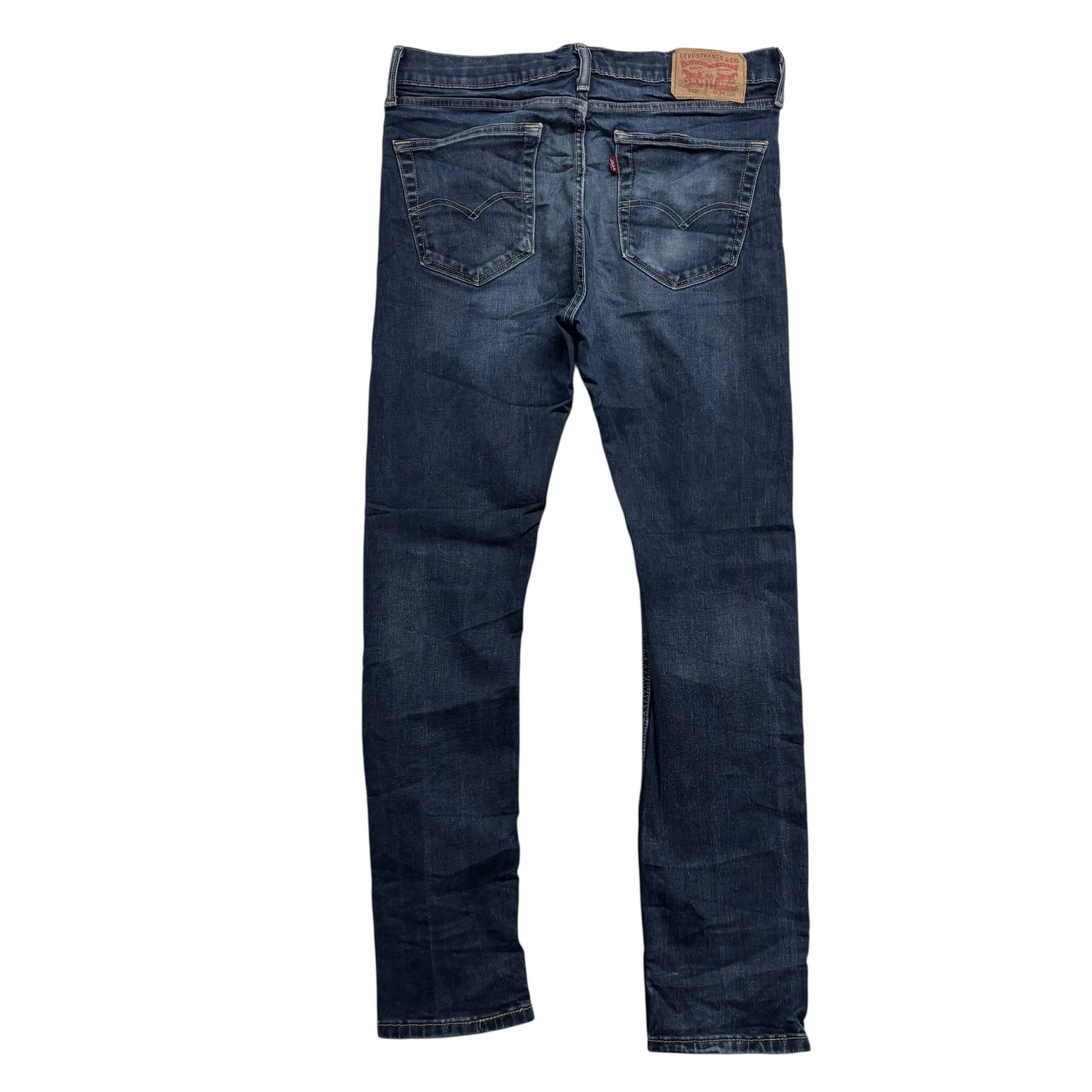 Levis 510 Jeans W34 L32 Mens Dark Blue Skinny Fit Stretch Denim