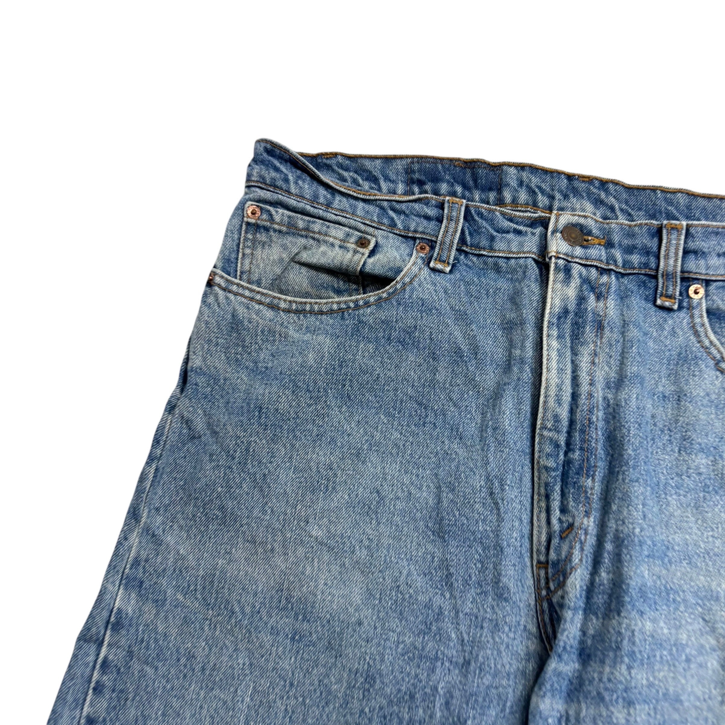 Levis 505 Jeans W38 L30 Mens Mid Blue Regular Straight Fit Vintage 90s Denim