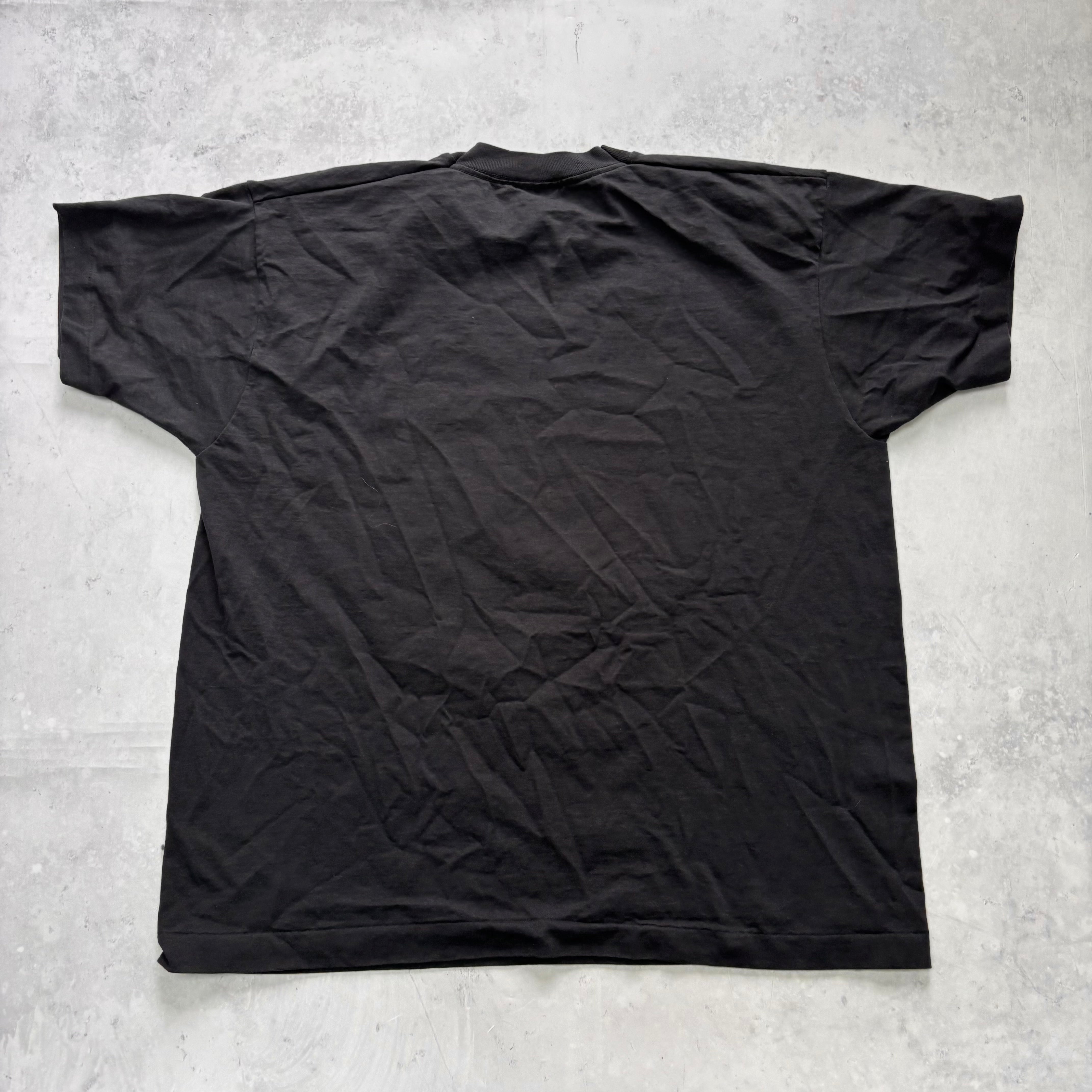 Vintage T Shirt Mens XL Black Single Stitch Graphic Print 90s USA Trucking (E)