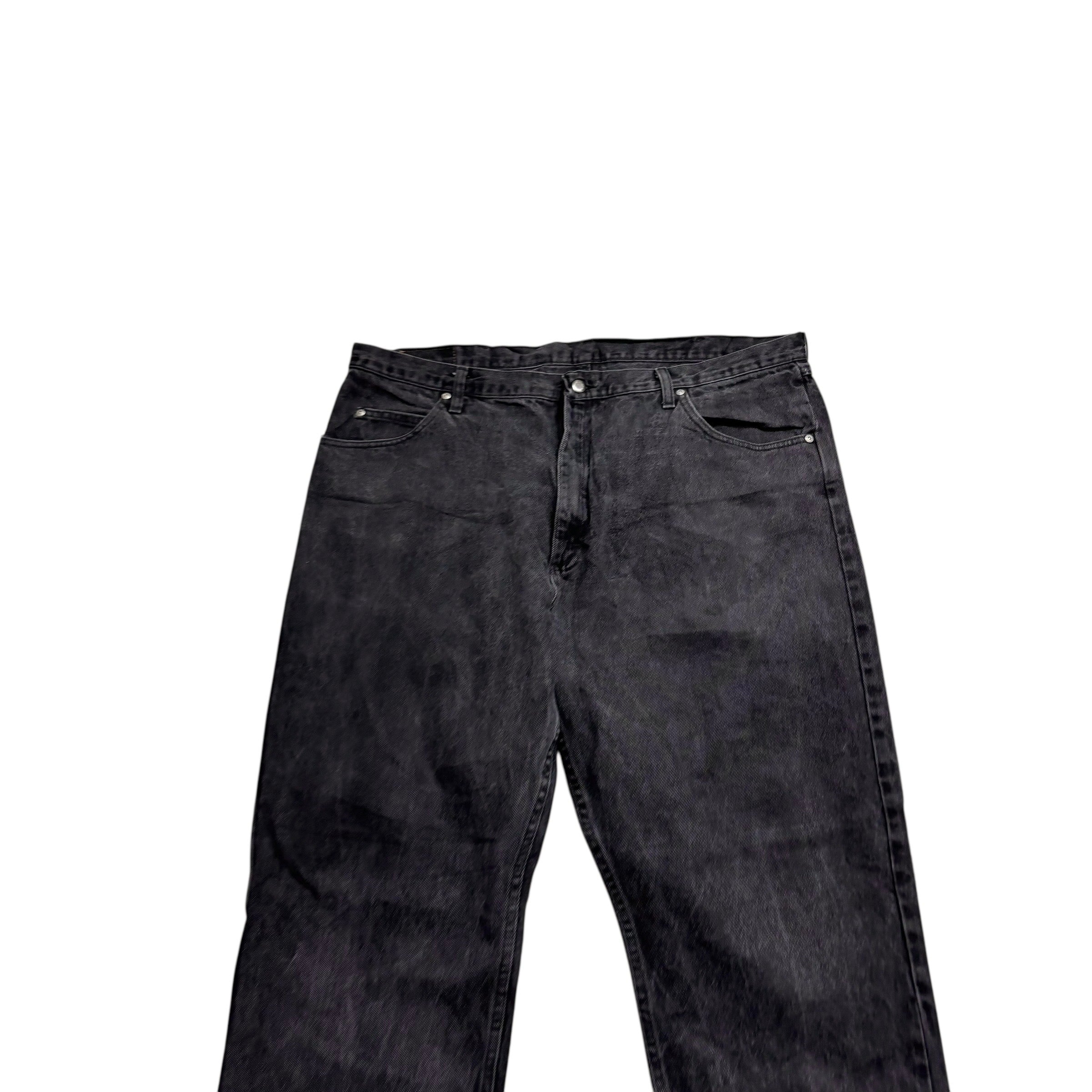 Wrangler Jeans W42 L32 Mens Black Relaxed Straight Fit Baggy Denim