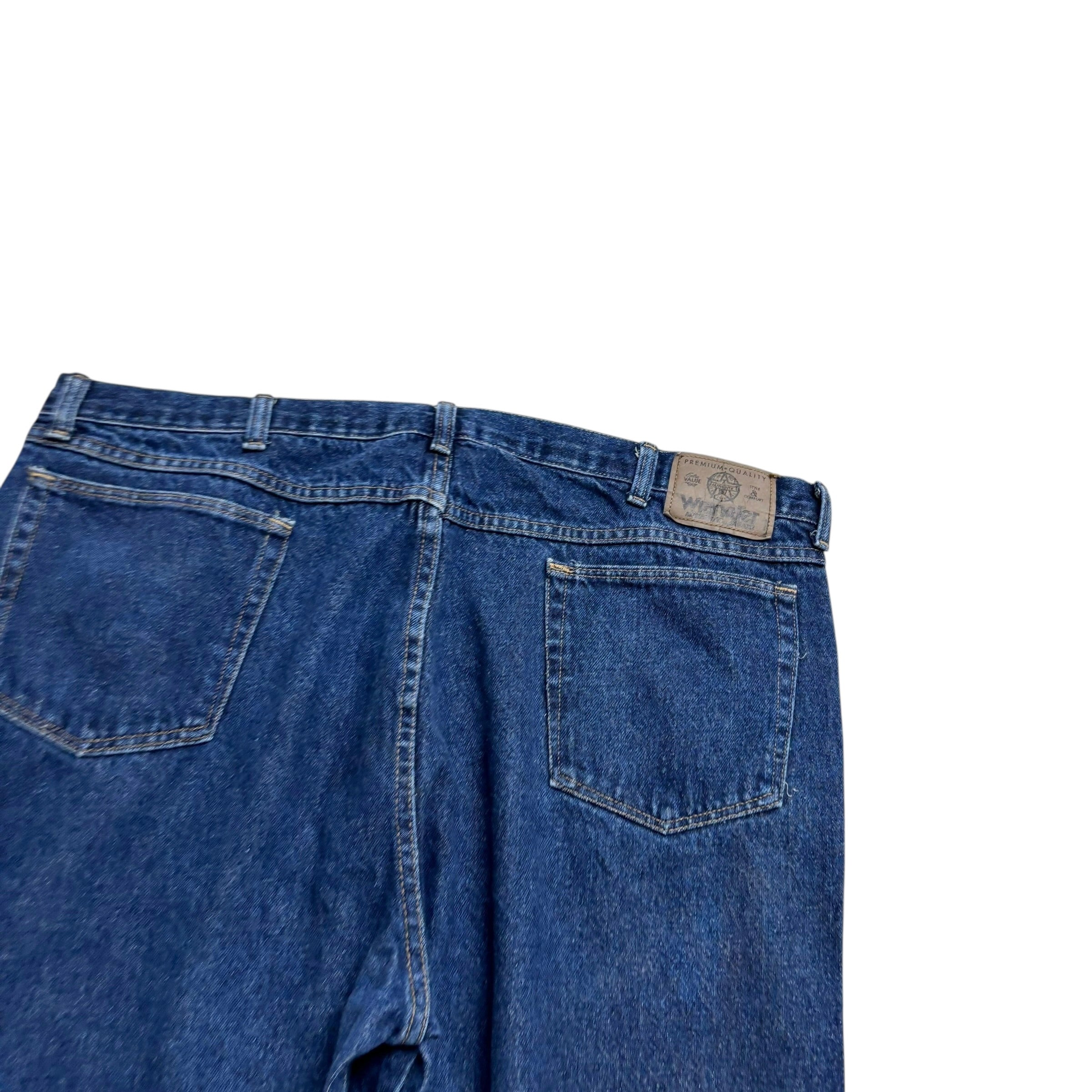 Wrangler Jeans W42 L32 Mens Dark Blue Regular Straight Fit Vintage Denim (E)