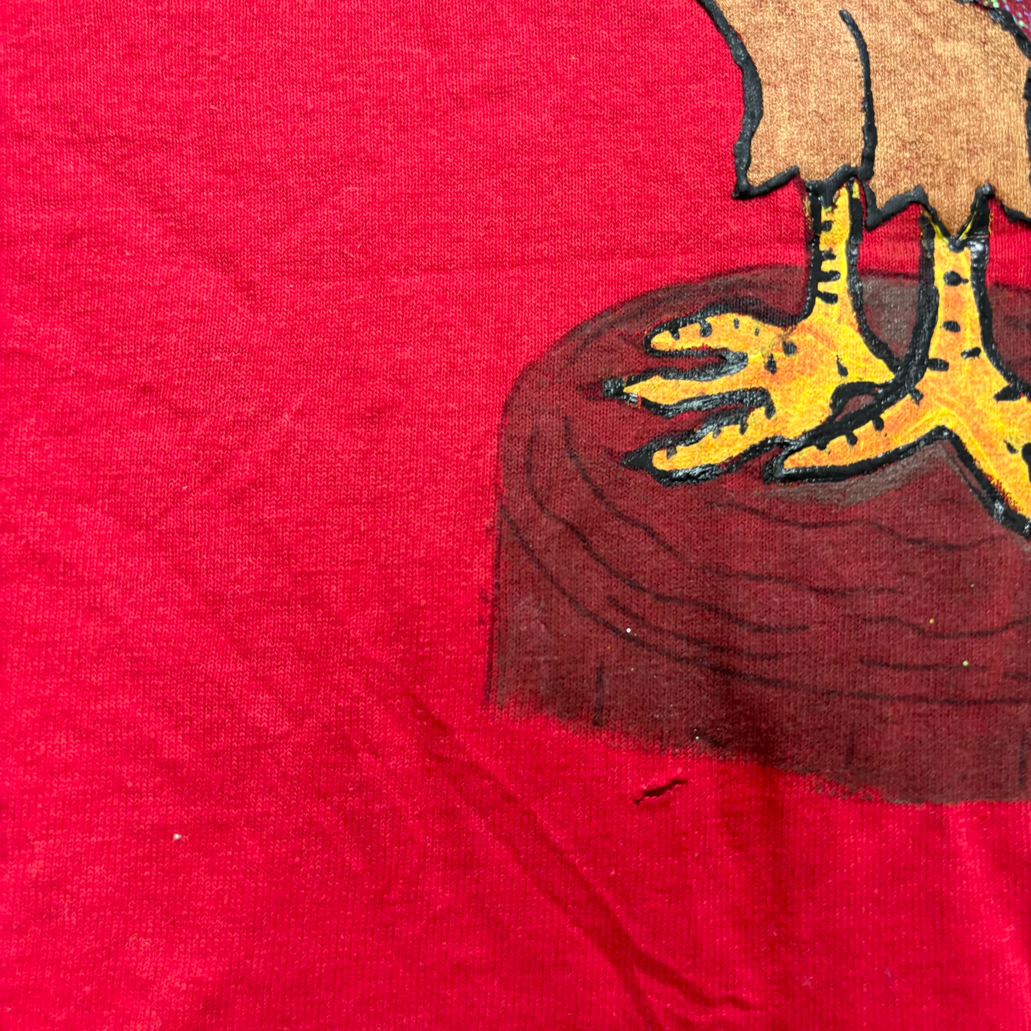 Vintage T Shirt Mens XL Red Single Stitch Graphic Print 90s USA