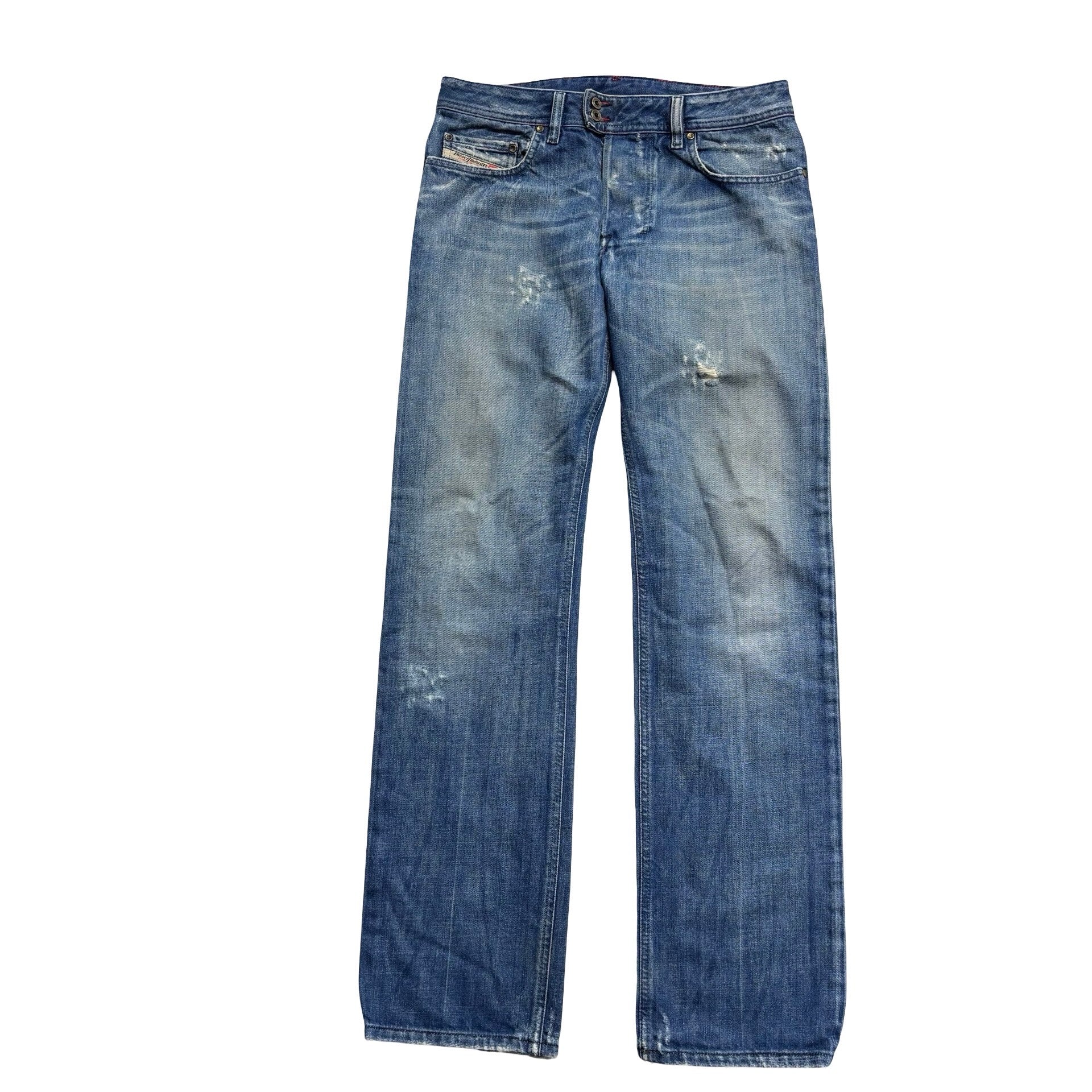 Diesel Jeans W31 L34 Mens Mid Blue Regular Straight Fit Denim