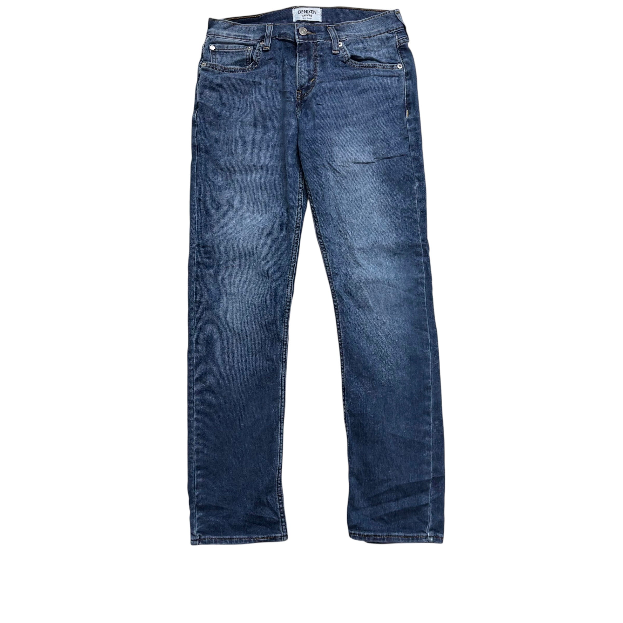 Levis Denizen Jeans W30 L30 Mens Mid Blue Slim Fit Stretch Denim (E)