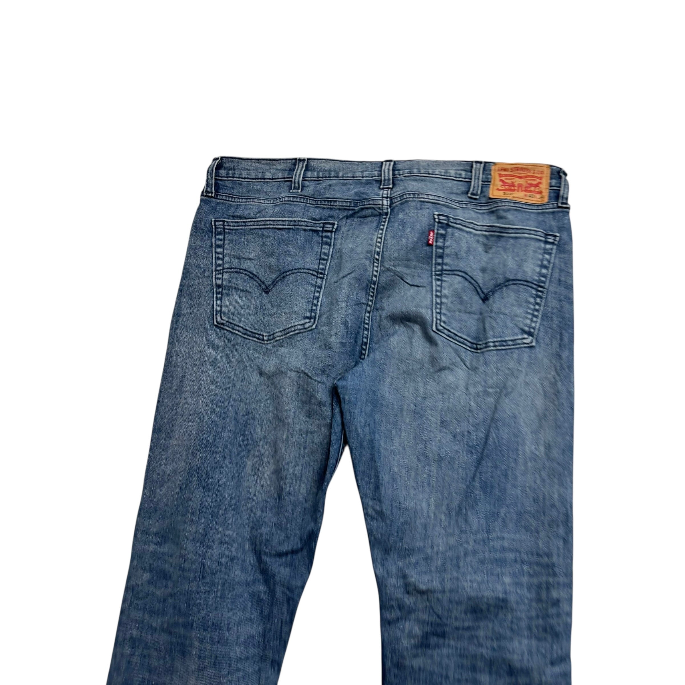 Levis 510 Jeans W40 L34 Mens Mid Blue Skinny Fit Stretch Distressed Denim